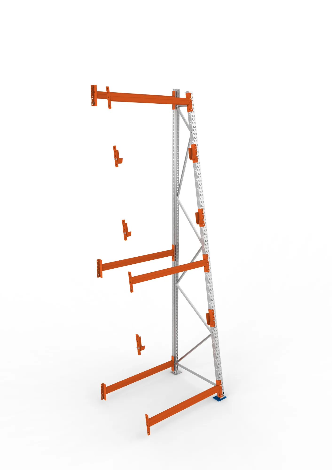 META MULTIPAL | Kabeltrommelregal | Anbauregal | 4400 x 1300 x 1100 mm | Feldlast 2250 kg | 3 Ebenen | Typ 3/A-Ständer | verzinkt