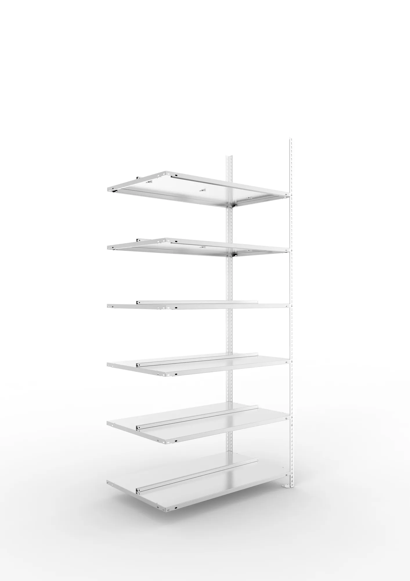 META FIX COMPACT | Büro-Schraubregal | Anbauregal | 2200 x 1000 x 600 mm | Fachlast 100 kg | 6 Ebenen | verzinkt