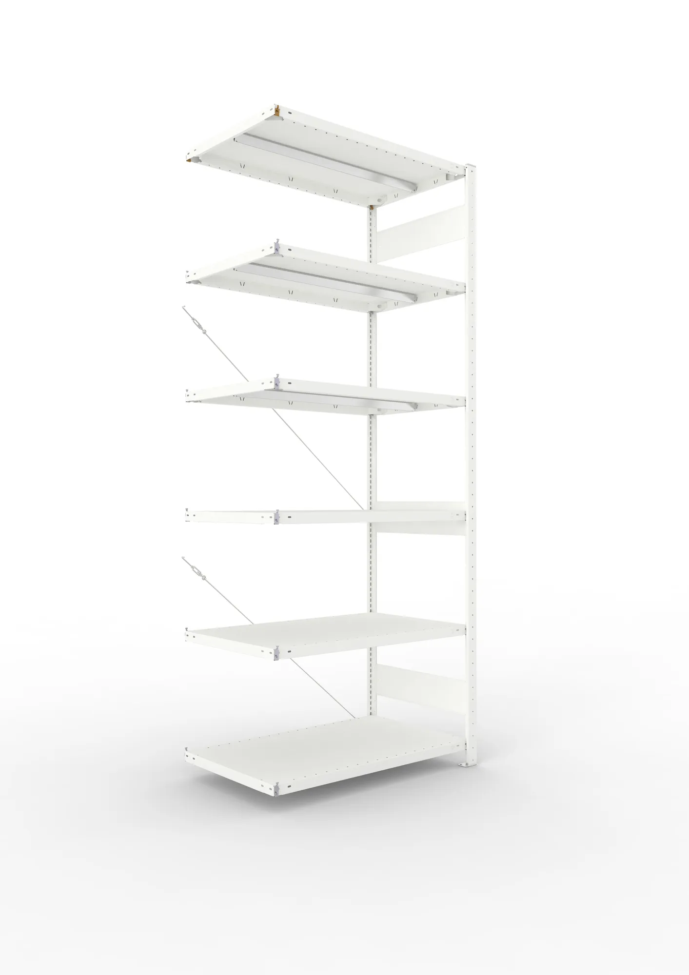 META CLIP | Fachbodenregal | Anbauregal | 2500 x 1000 x 600 mm | Fachlast 330 kg | 5+1 Ebenen | RAL 7035