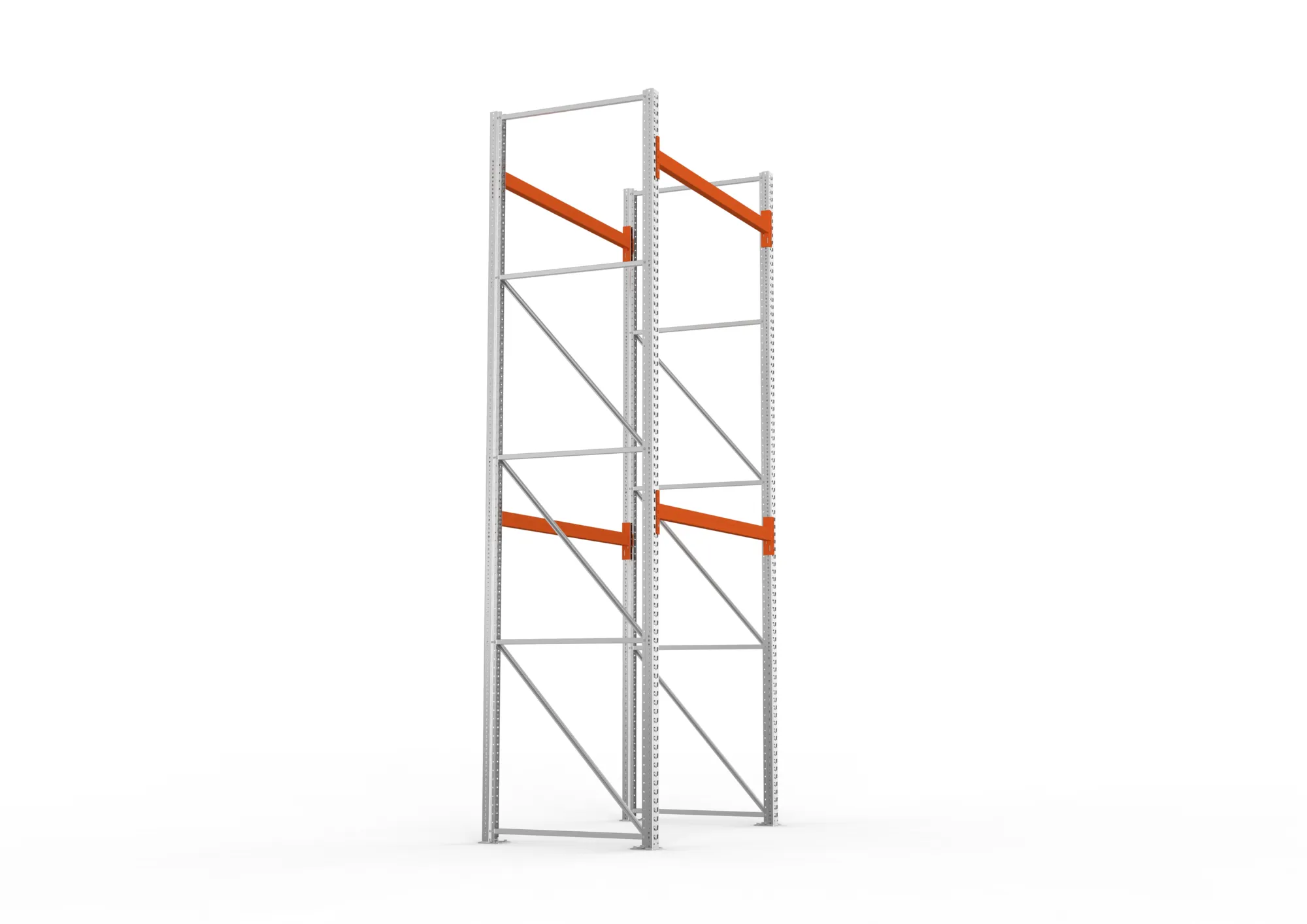 META MULTIPAL | Palettenregal | Grundregal | 4400 x 1825 x 1100 mm | Fachlast 1080 kg | 3 Ebenen | 6 Paletten | verzinkt