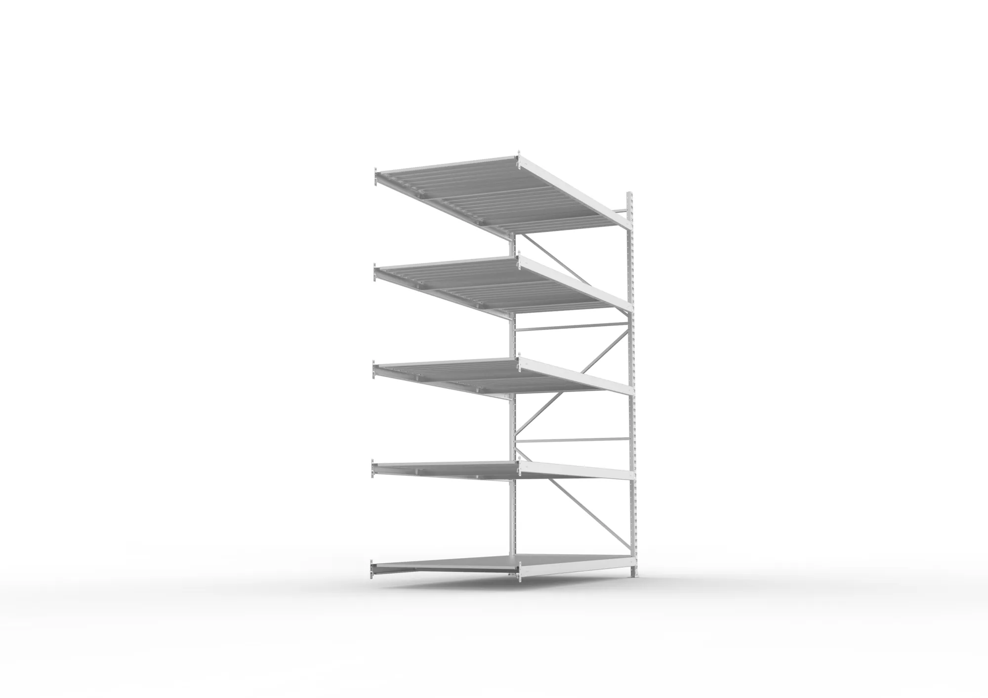 META MINI-RACK Weitspannregal | Anbauregal | 3000 x 2200 x 1050 mm | Fachlast 600 kg | Stahlpaneelböden | 5 Ebenen