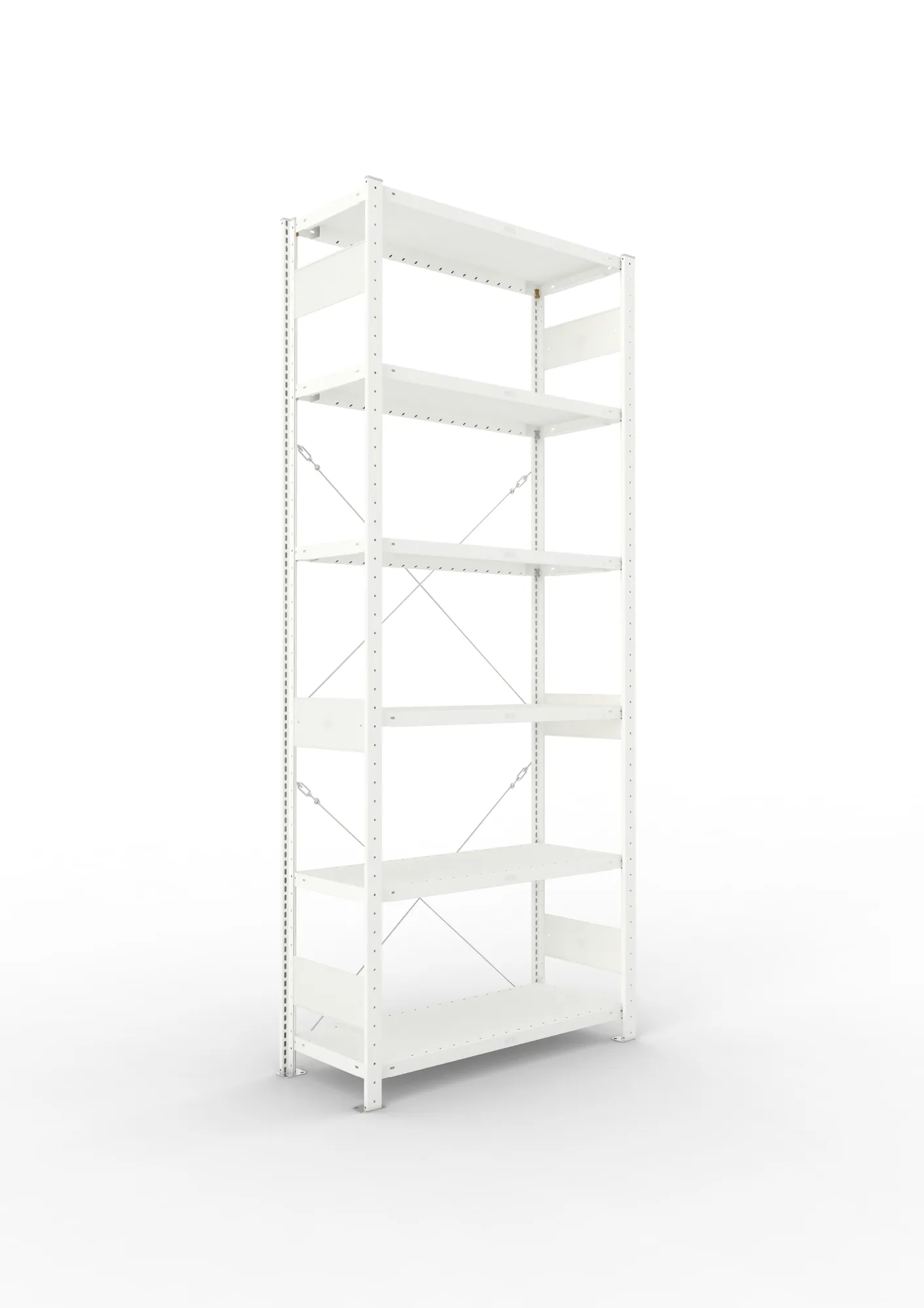 META CLIP | Fachbodenregal | Grundregal | 2500 x 1000 x 400 mm | Fachlast 100 kg | 5+1 Ebenen | RAL 7035