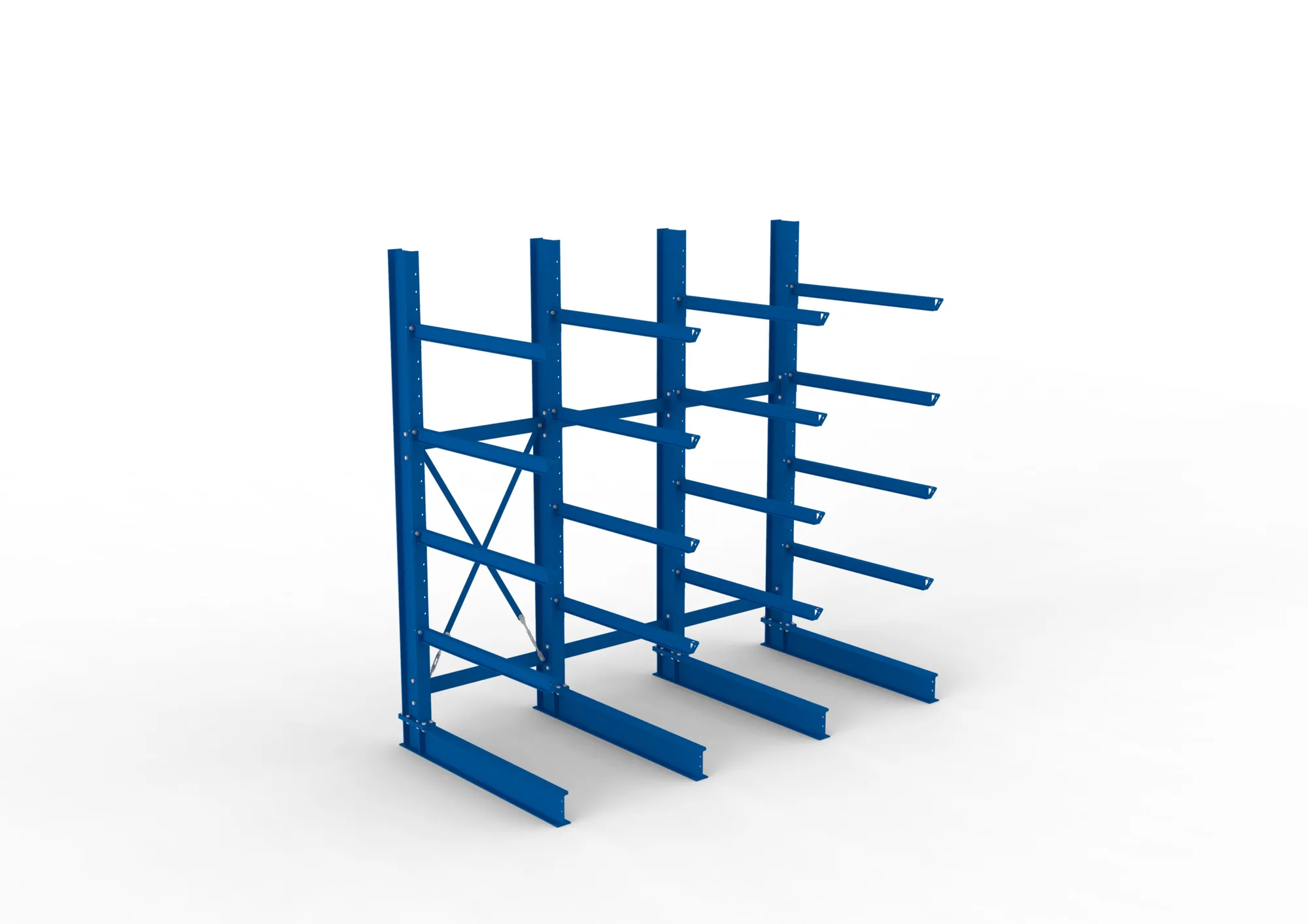 META MULTISTRONG H | Kragarmregal | 3 Felder | 3000 x 3000 x 1250 mm | Armlast 400 kg | einseitig | 4+1 Ebenen
