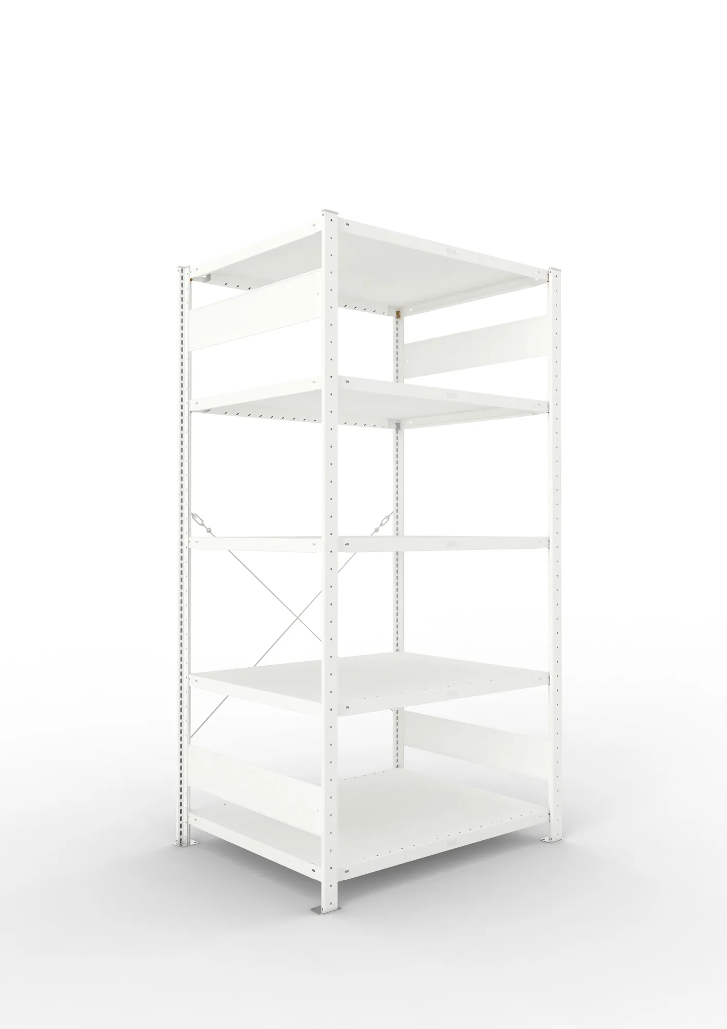META CLIP | Fachbodenregal | Grundregal | 2000 x 1000 x 800 mm | Fachlast 230 kg | 4+1 Ebenen | RAL 7035