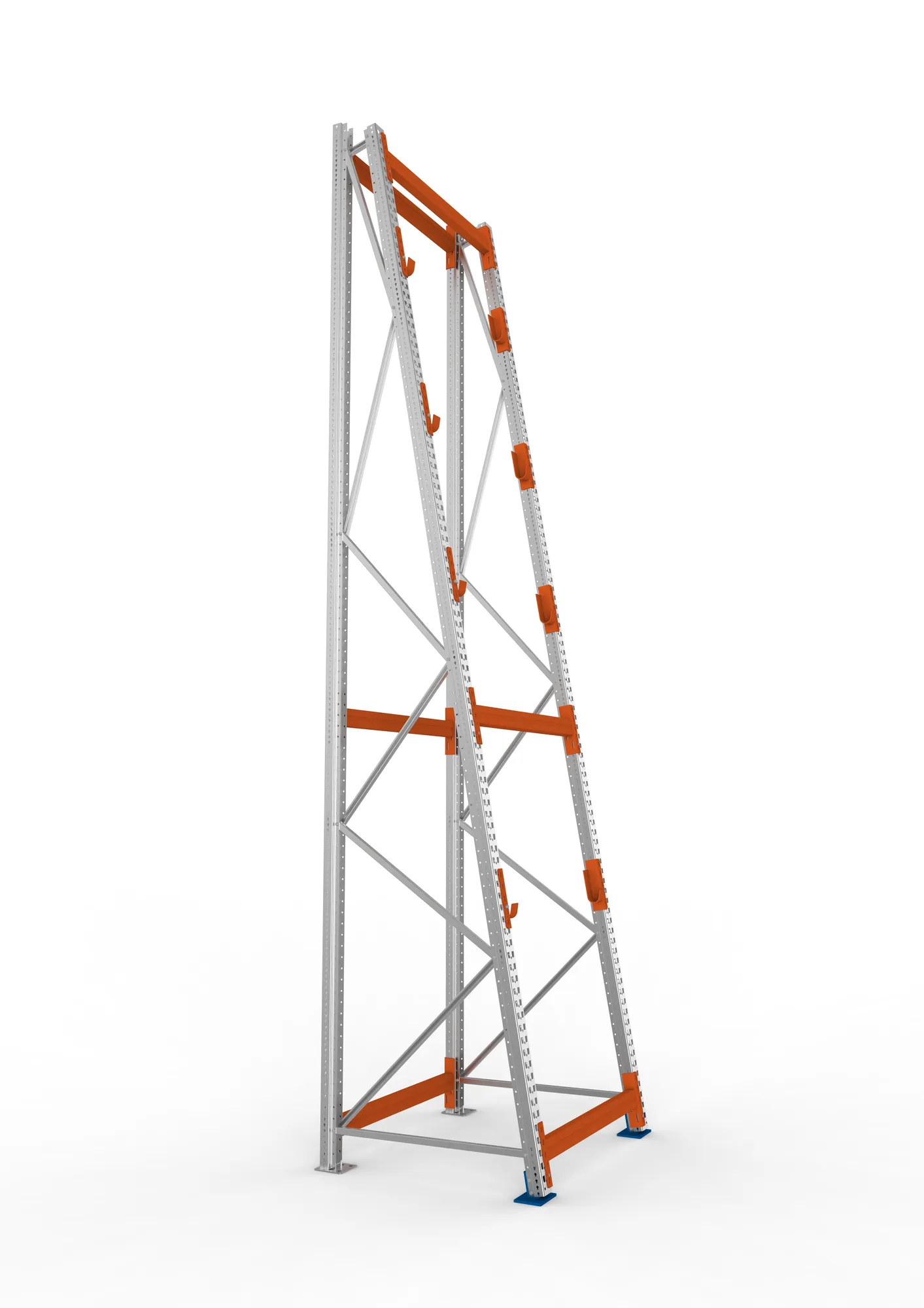 META MULTIPAL | Kabeltrommelregal | Grundregal | 4900 x 1100 x 1100 mm | Feldlast 3000 kg | 4 Ebenen | Typ 3/A-Ständer | verzinkt