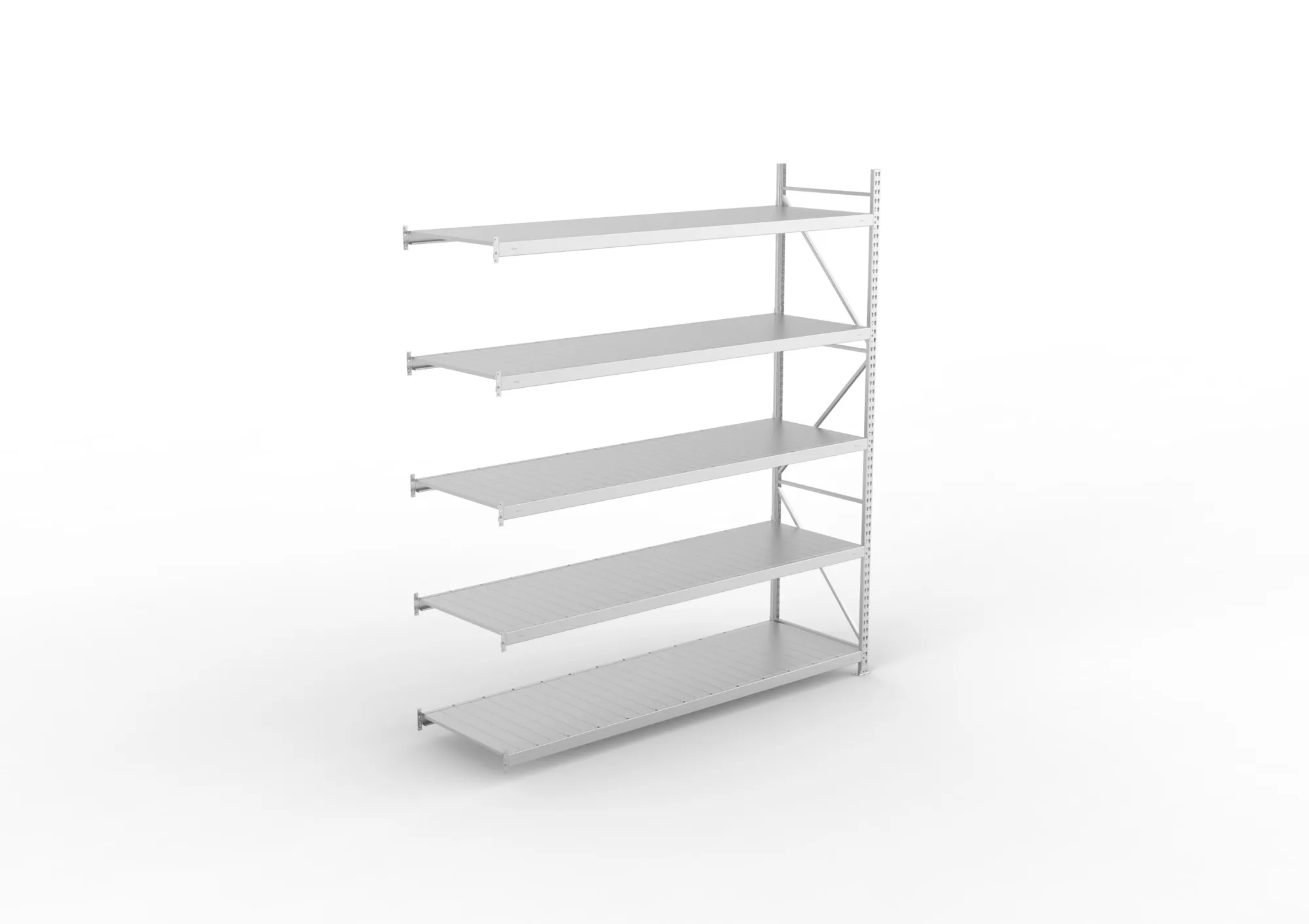 META MINI-RACK Weitspannregal | Anbauregal | 3000 x 2600 x 800 mm | Fachlast 490 kg | Stahlpaneelböden | 5 Ebenen