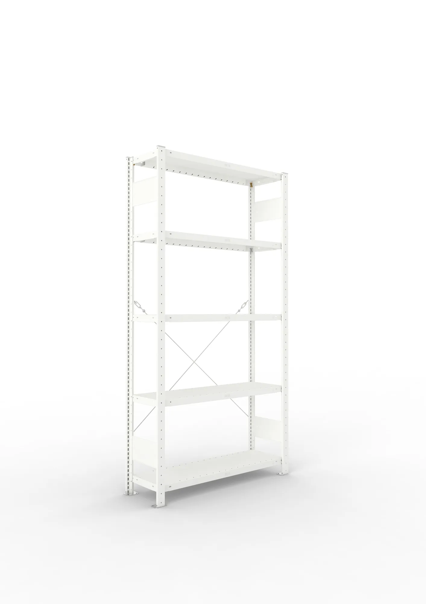 META CLIP | Fachbodenregal | Grundregal | 2000 x 1000 x 300 mm | Fachlast 100 kg | 4+1 Ebenen | RAL 7035