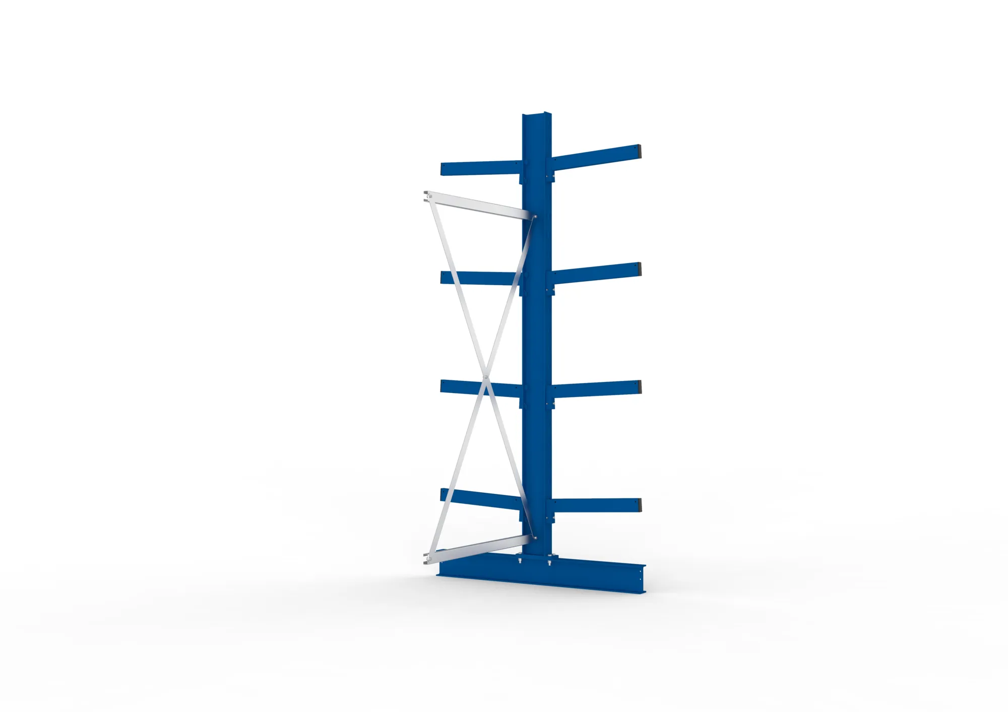 META MULTISTRONG M | Kragarmregal | Anbauregal | 2500 x 1000 x 500 mm | Armlast 430 kg | doppelseitig | 4+1 Ebenen