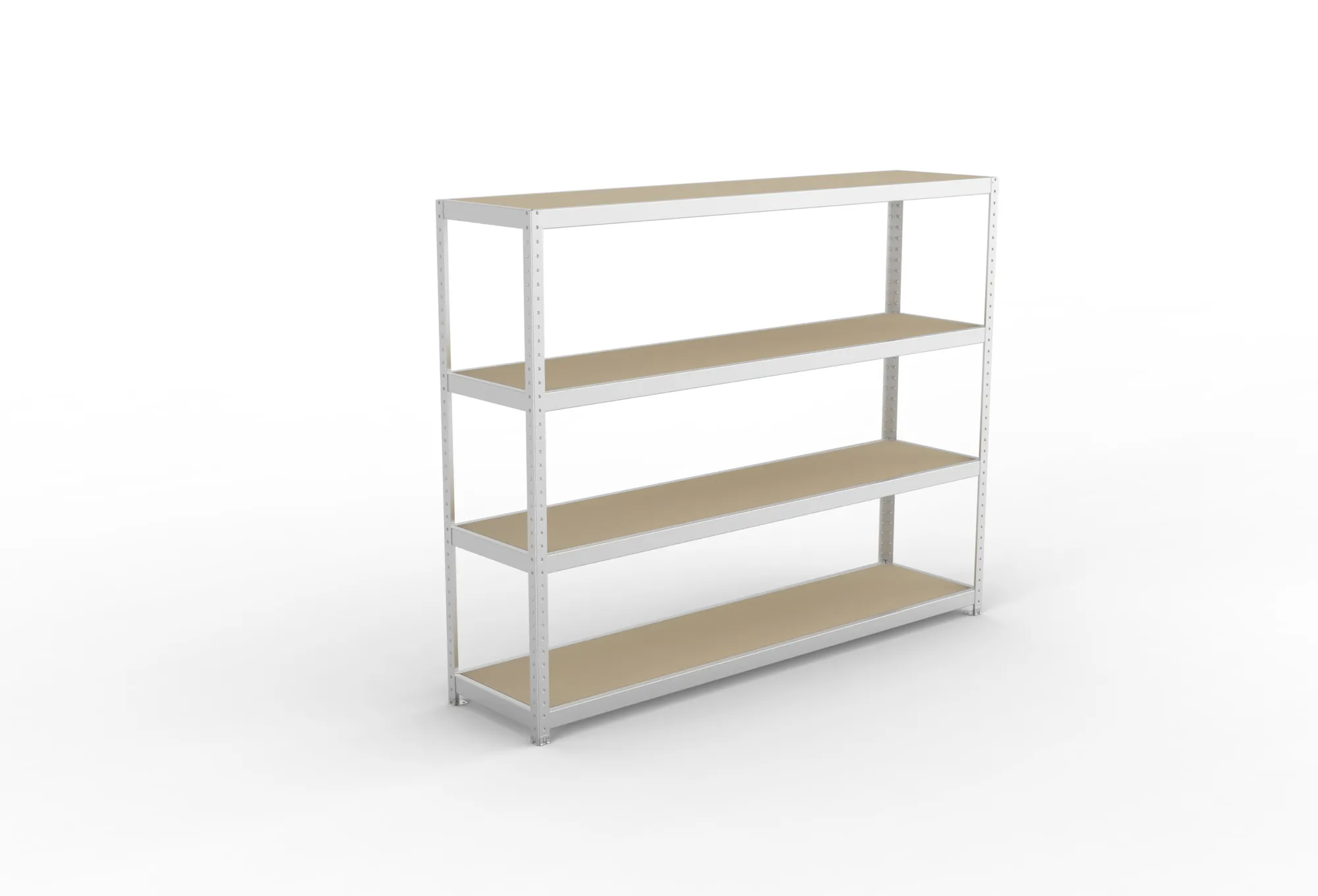 META SPEED-RACK Weitspannregal | Komplettregal | 1970 x 2500 x 600 mm | Fachlast 400 kg | Spanplattenböden | 4 Ebenen