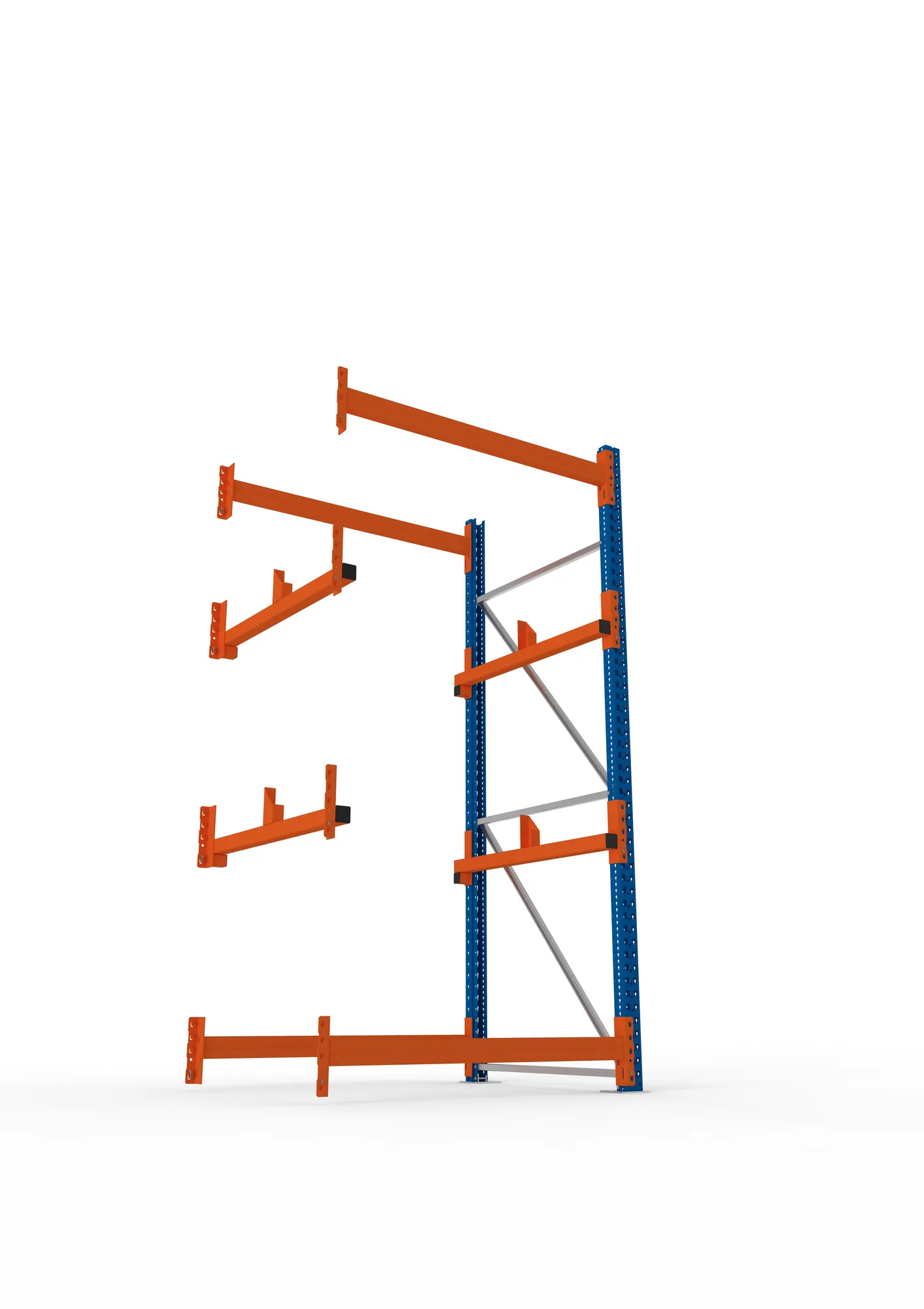 META MULTIPAL | Kabeltrommelregal | Anbauregal | 2700 x 1300 x 1100 mm | Feldlast 4000 kg | 2 Ebenen | Typ 1 | RAL 5010