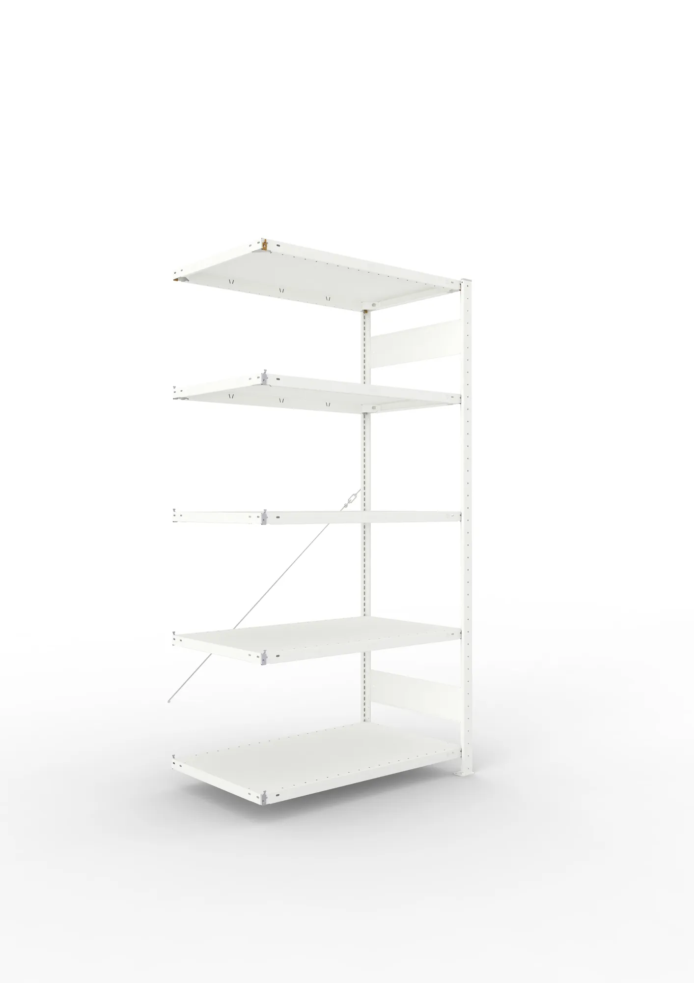META CLIP | Fachbodenregal | Anbauregal | 2000 x 1000 x 600 mm | Fachlast 150 kg | 4+1 Ebenen | RAL 7035