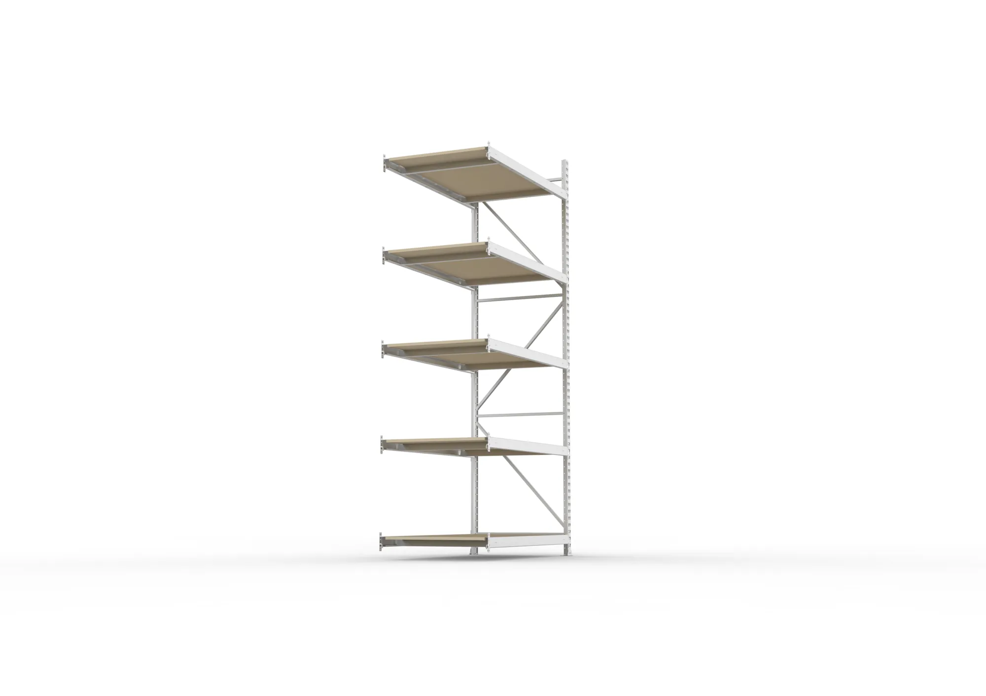 META MINI-RACK Weitspannregal | Anbauregal | 3000 x 1400 x 800 mm | Fachlast 600 kg | Spanplattenböden | 5 Ebenen