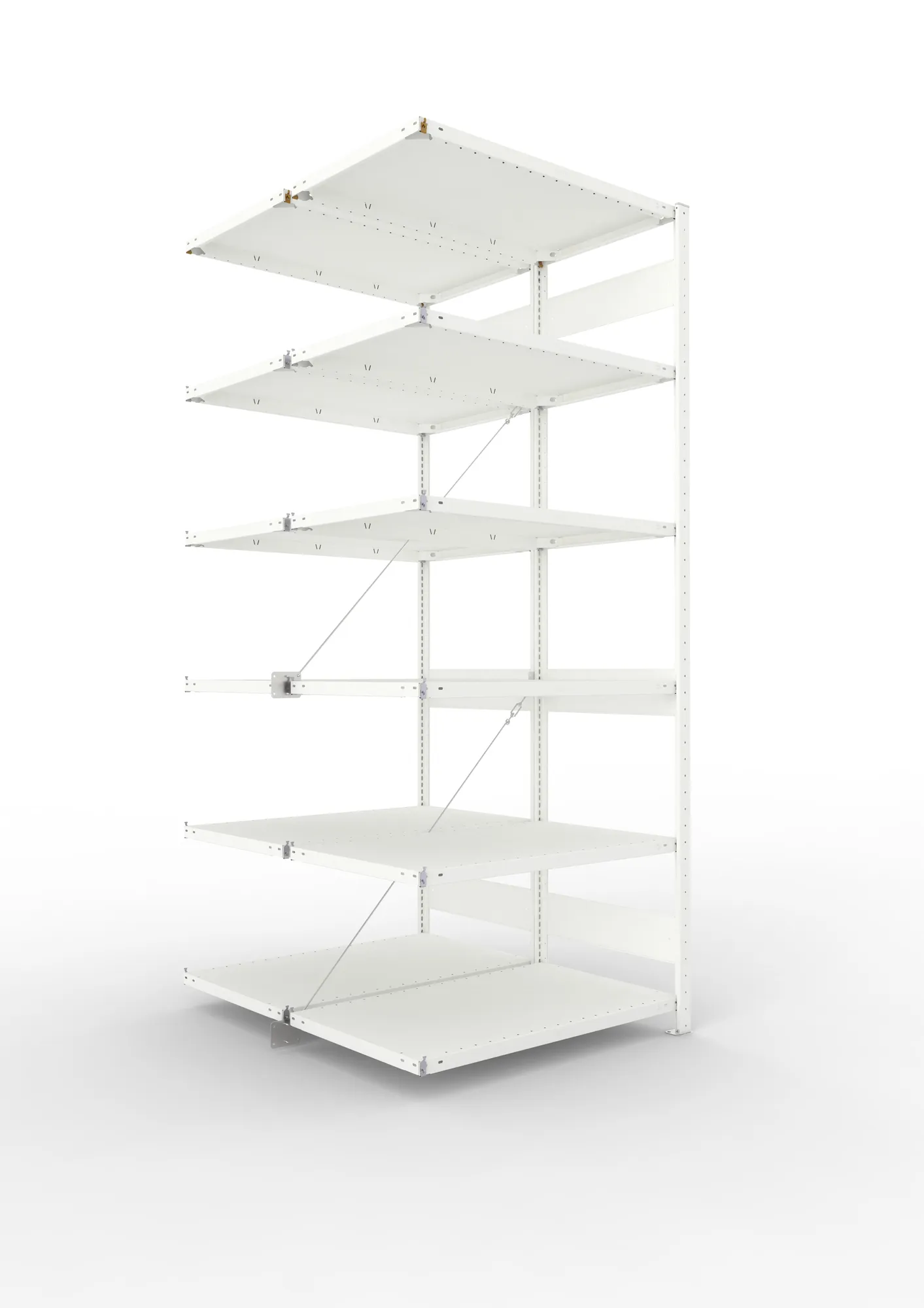 META CLIP | Fachbodenregal | Doppel-Anbauregal | 2500 x 1000 x 600 mm | Fachlast 150 kg | 5+1 Ebenen | RAL 7035