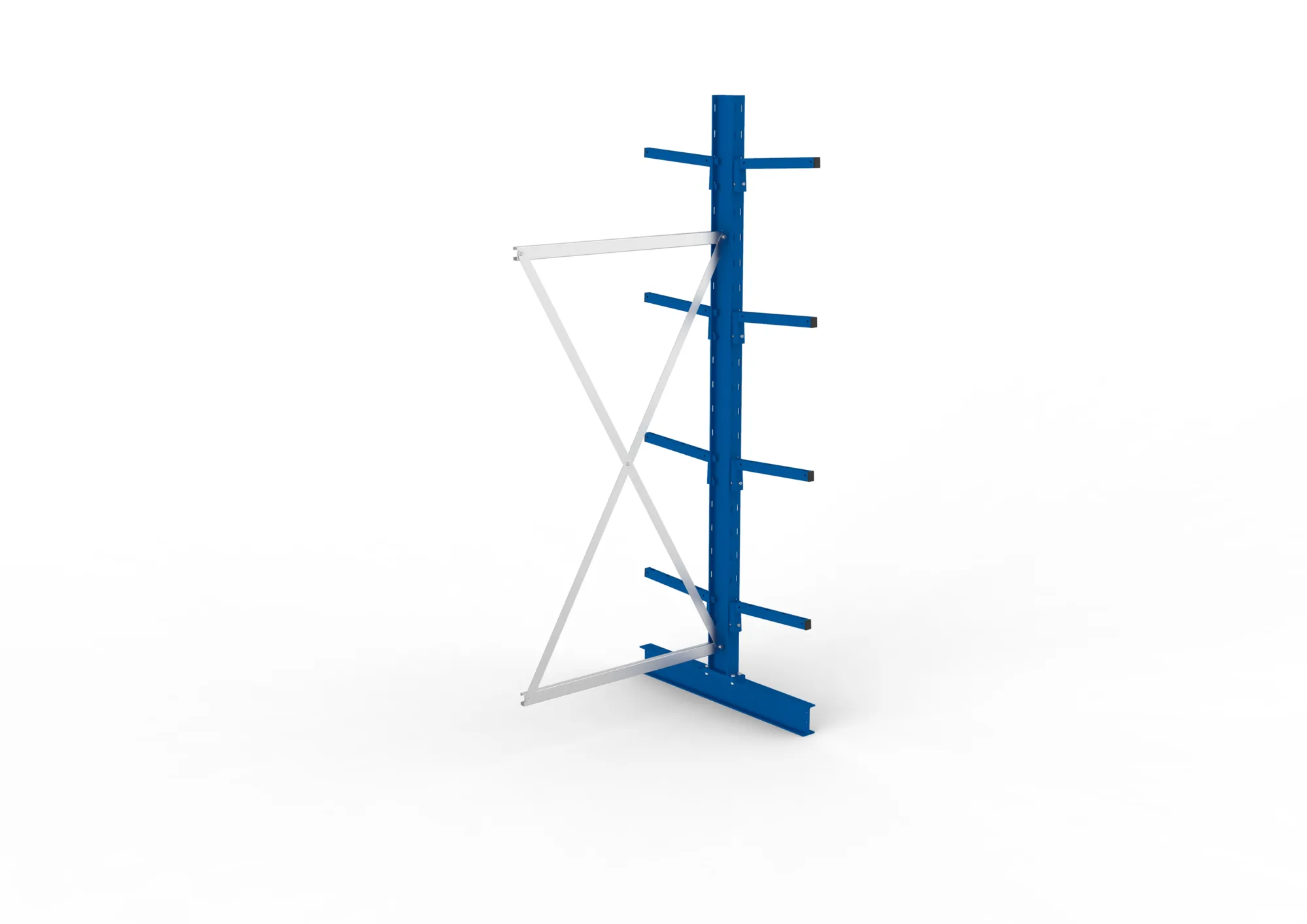 META MULTISTRONG L | Kragarmregal | Anbauregal | 2500 x 1000 x 400 mm | Armlast 220 kg | doppelseitig | 4+1 Ebenen