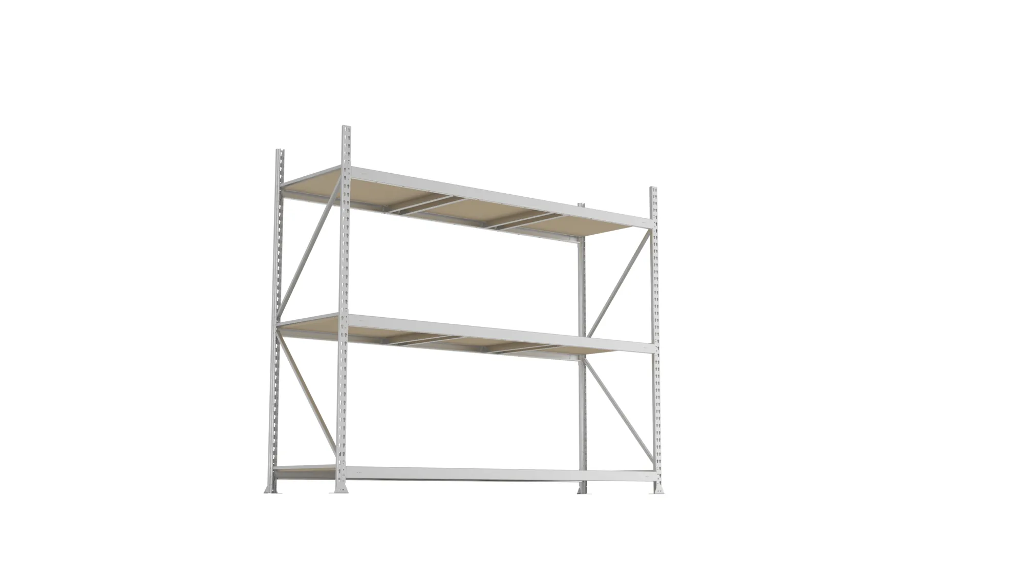 META MINI-RACK Weitspannregal | Grundregal | 2200 x 2600 x 800 mm | Fachlast 490 kg | Spanplattenböden | 3 Ebenen