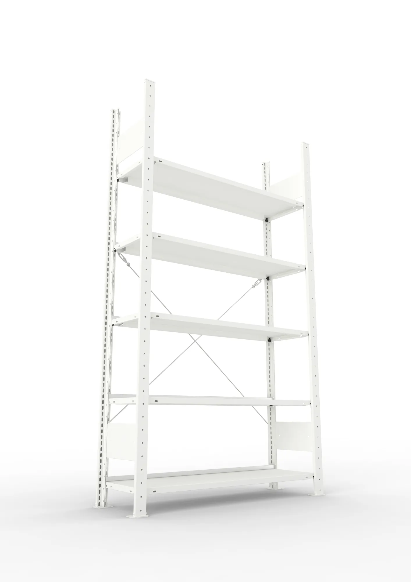 META COMPACT | Büro-Steckregal | Grundregal | 1850 x 1000 x 300 mm | Fachlast 80 kg | 5 Ebenen | RAL 7035