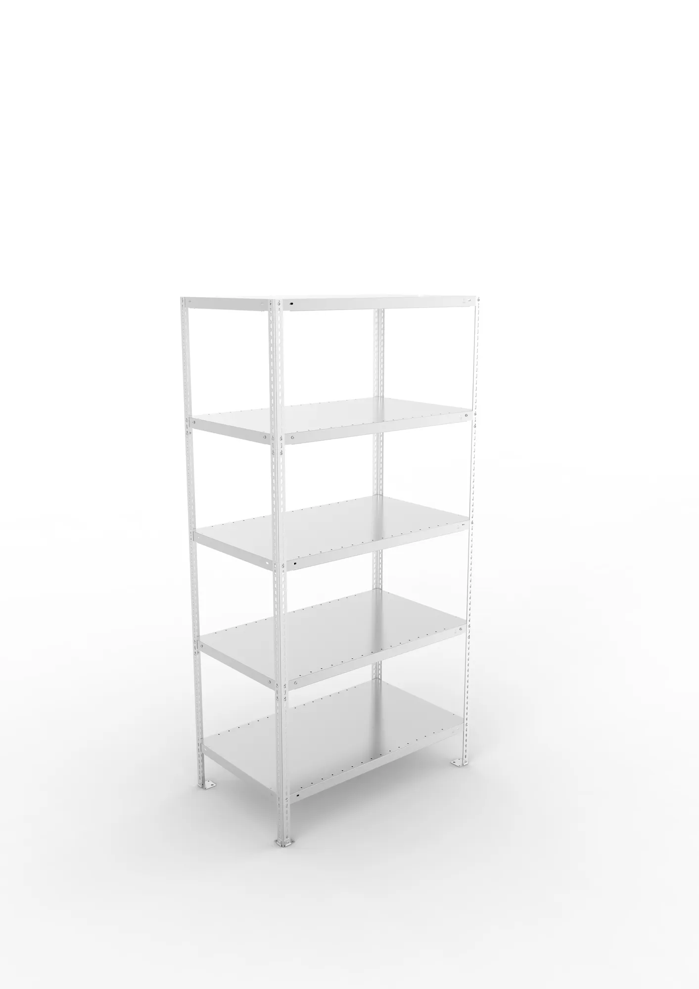 META FIX | Fachbodenregal | Grundregal | 2000 x 1000 x 600 mm | Fachlast 100 kg | 5 Ebenen | verzinkt