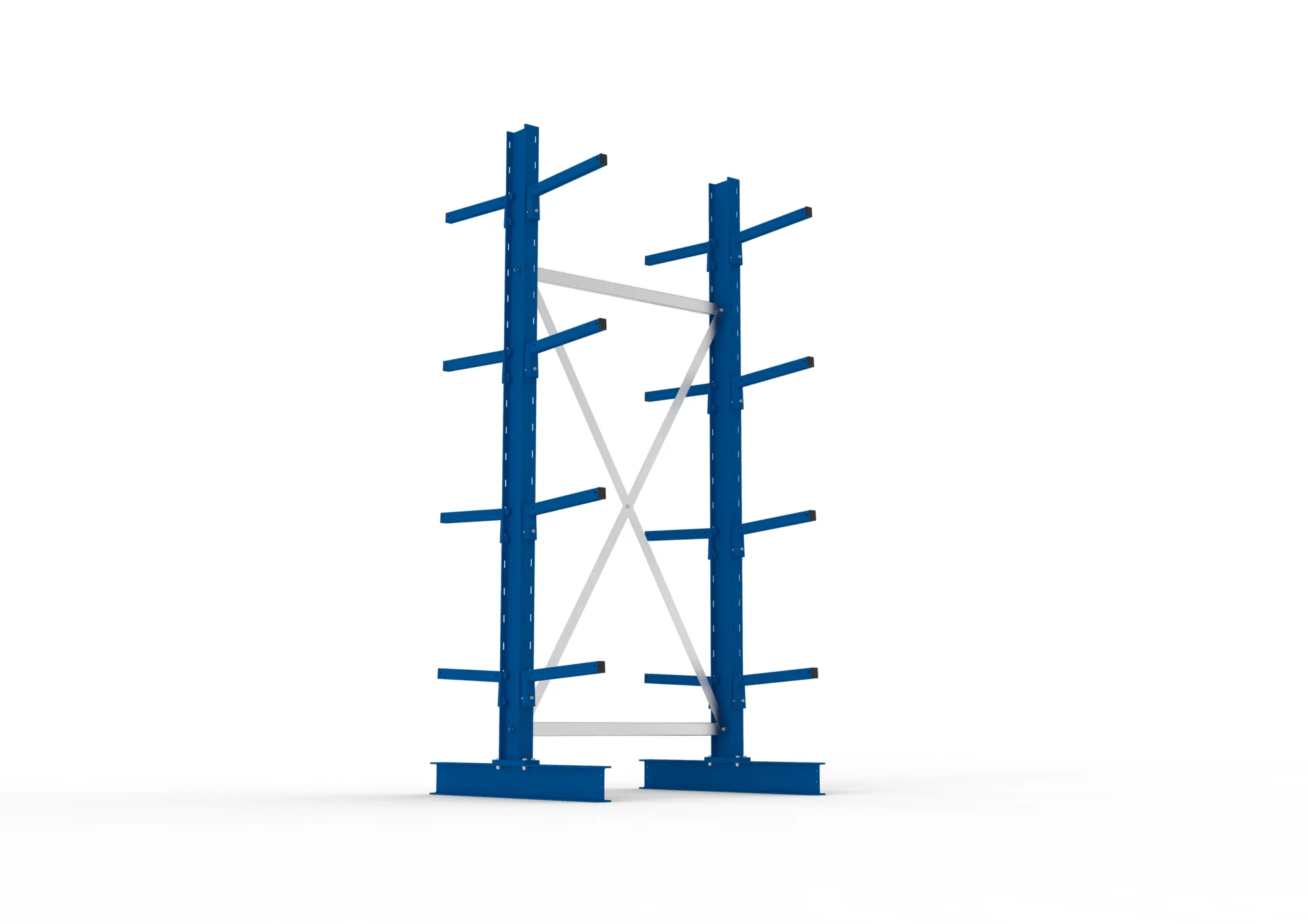 META MULTISTRONG L | Kragarmregal | Grundregal | 2500 x 1000 x 400 mm | Armlast 220 kg | doppelseitig | 4+1 Ebenen
