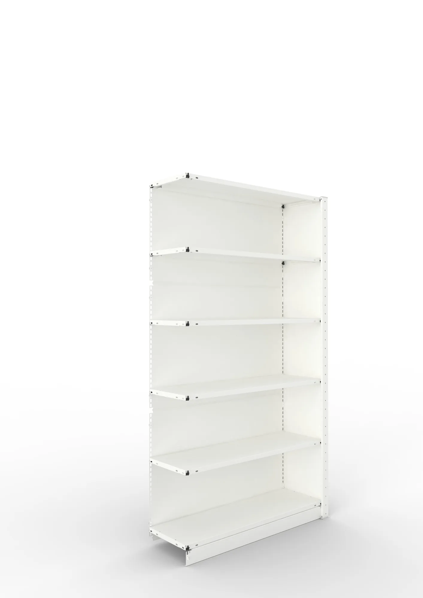 META COMPACT | Büro-Steckregalwand | Anbauregal | 1850 x 1000 x 300 mm | Fachlast 80 kg | 5+1 Ebenen | RAL 7035