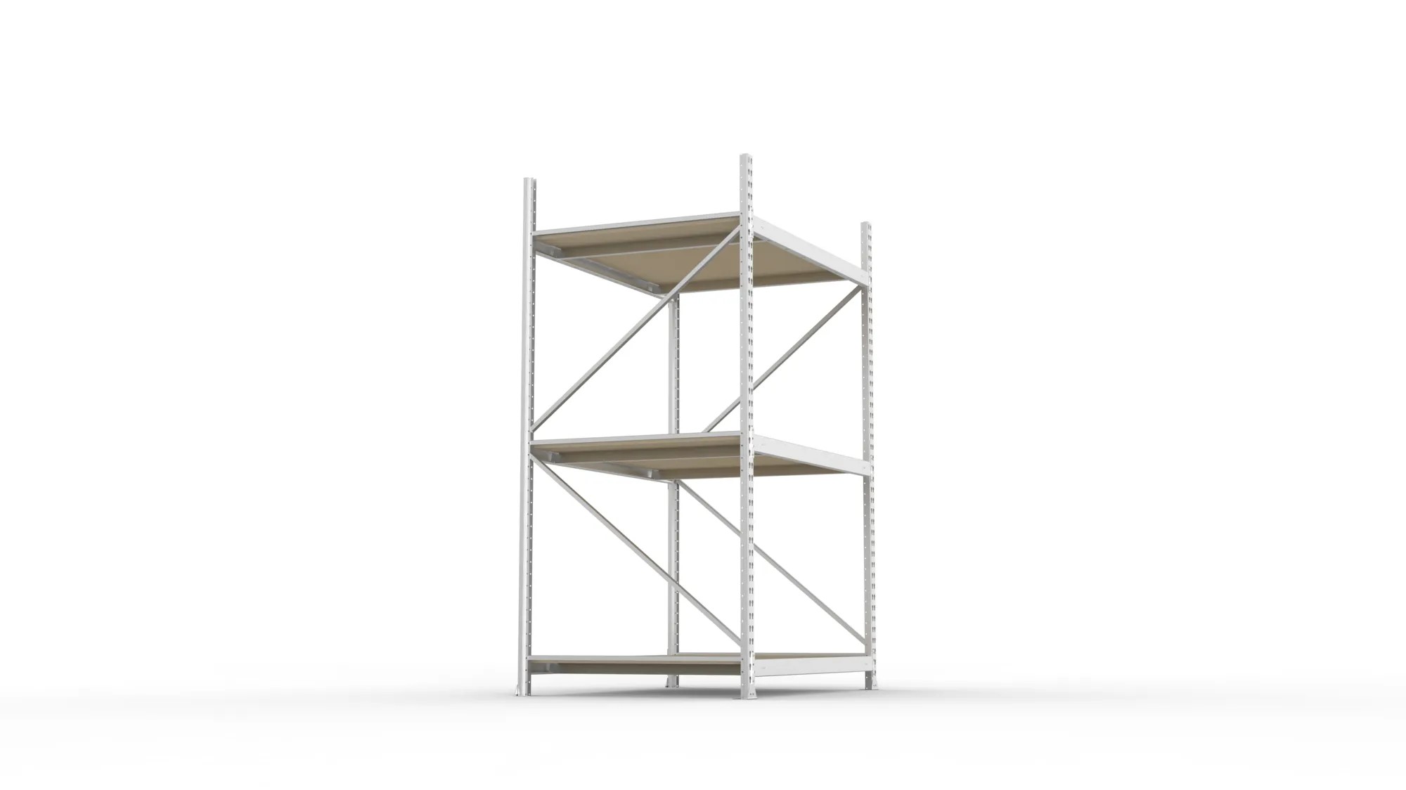 META MINI-RACK Weitspannregal | Grundregal | 2200 x 1400 x 1050 mm | Fachlast 600 kg | Spanplattenböden | 3 Ebenen