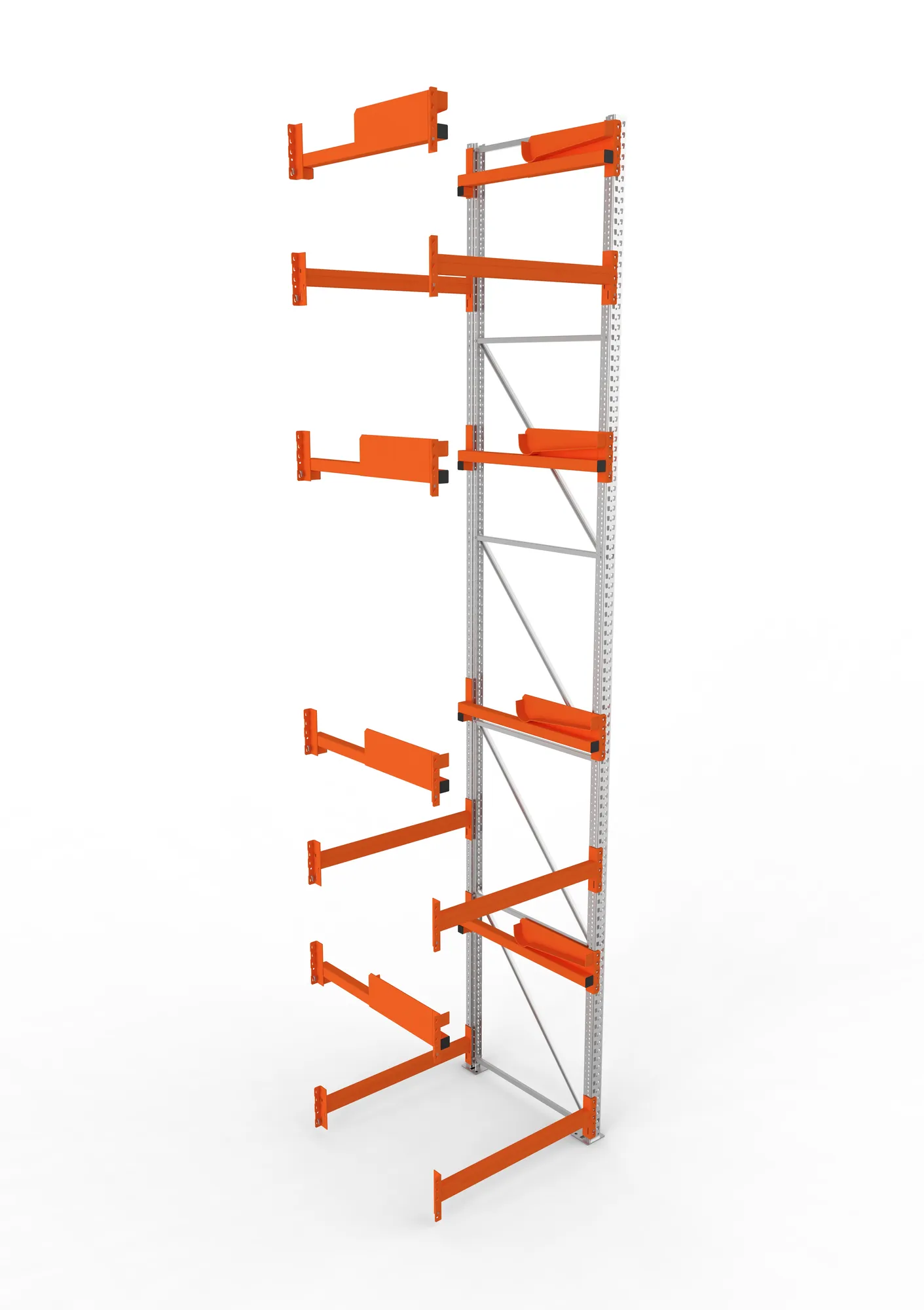 META MULTIPAL | Kabeltrommelregal | Anbauregal | 5500 x 1100 x 1100 mm | Feldlast 5500 kg | 4 Ebenen | Typ 2 | RAL 5010