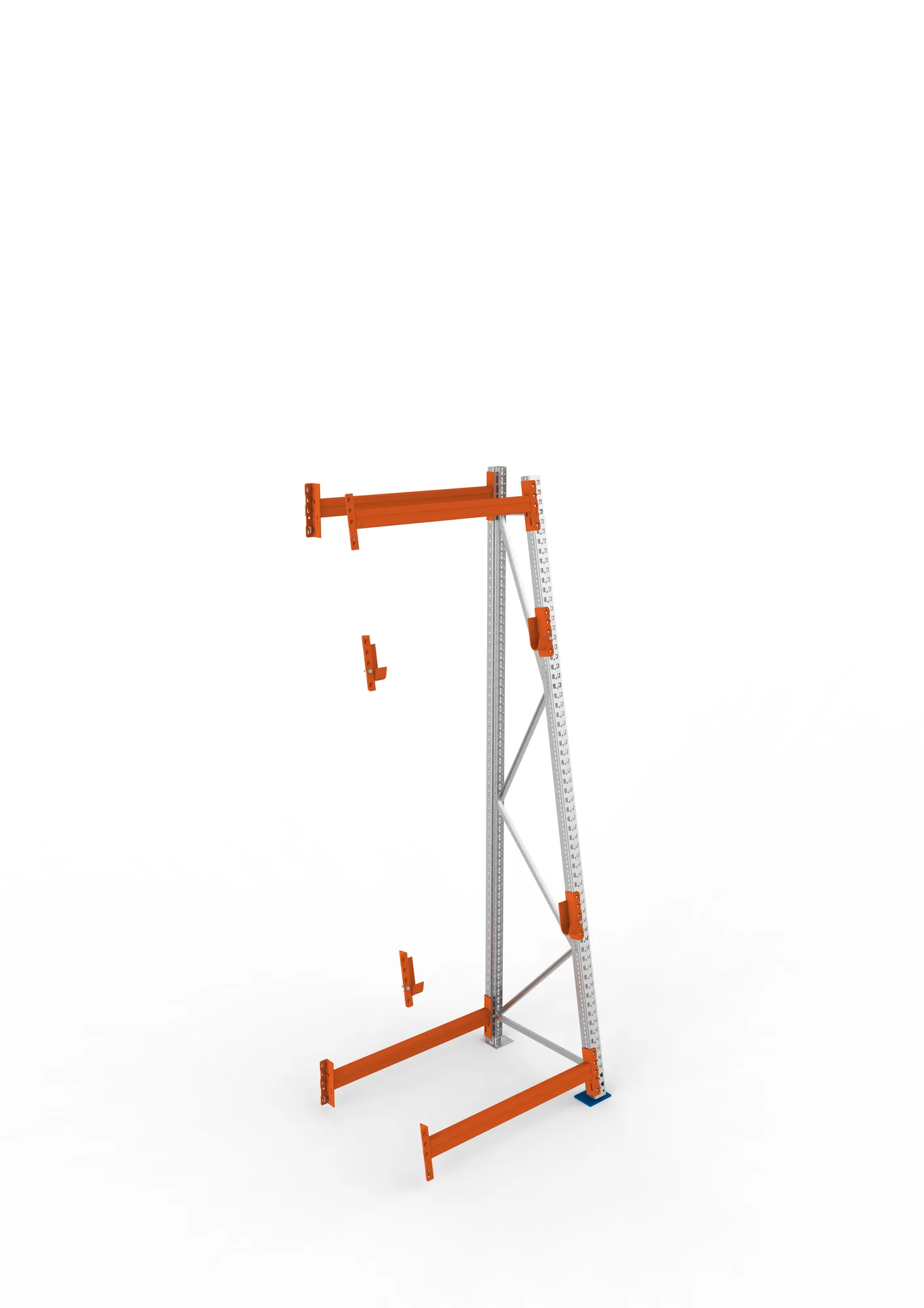 META MULTIPAL | Kabeltrommelregal | Anbauregal | 3300 x 1100 x 900 mm | Feldlast 1500 kg | 2 Ebenen | Typ 3/A-Ständer | verzinkt