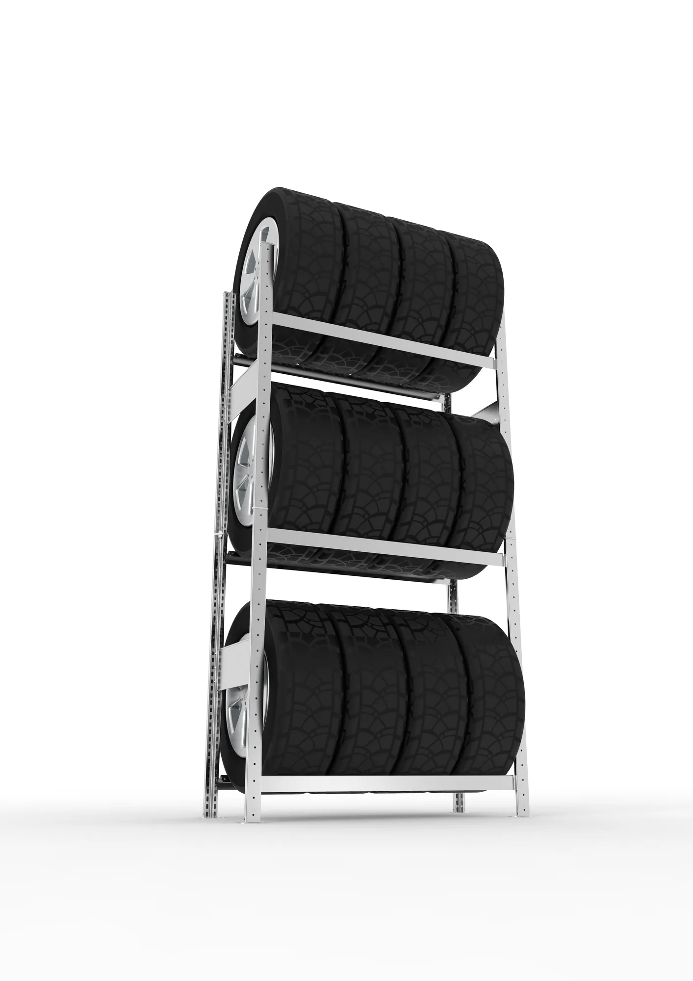 META CLIP SPLIT | Reifenregal | Grundregal | 2000 x 1000 x 400 mm | Fachlast 150 kg | 3 Ebenen | verzinkt