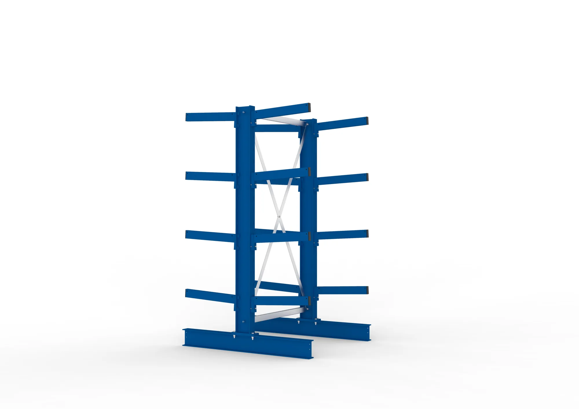 META MULTISTRONG M | Kragarmregal | Grundregal | 2000 x 1000 x 500 mm | Armlast 430 kg | doppelseitig | 4+1 Ebenen