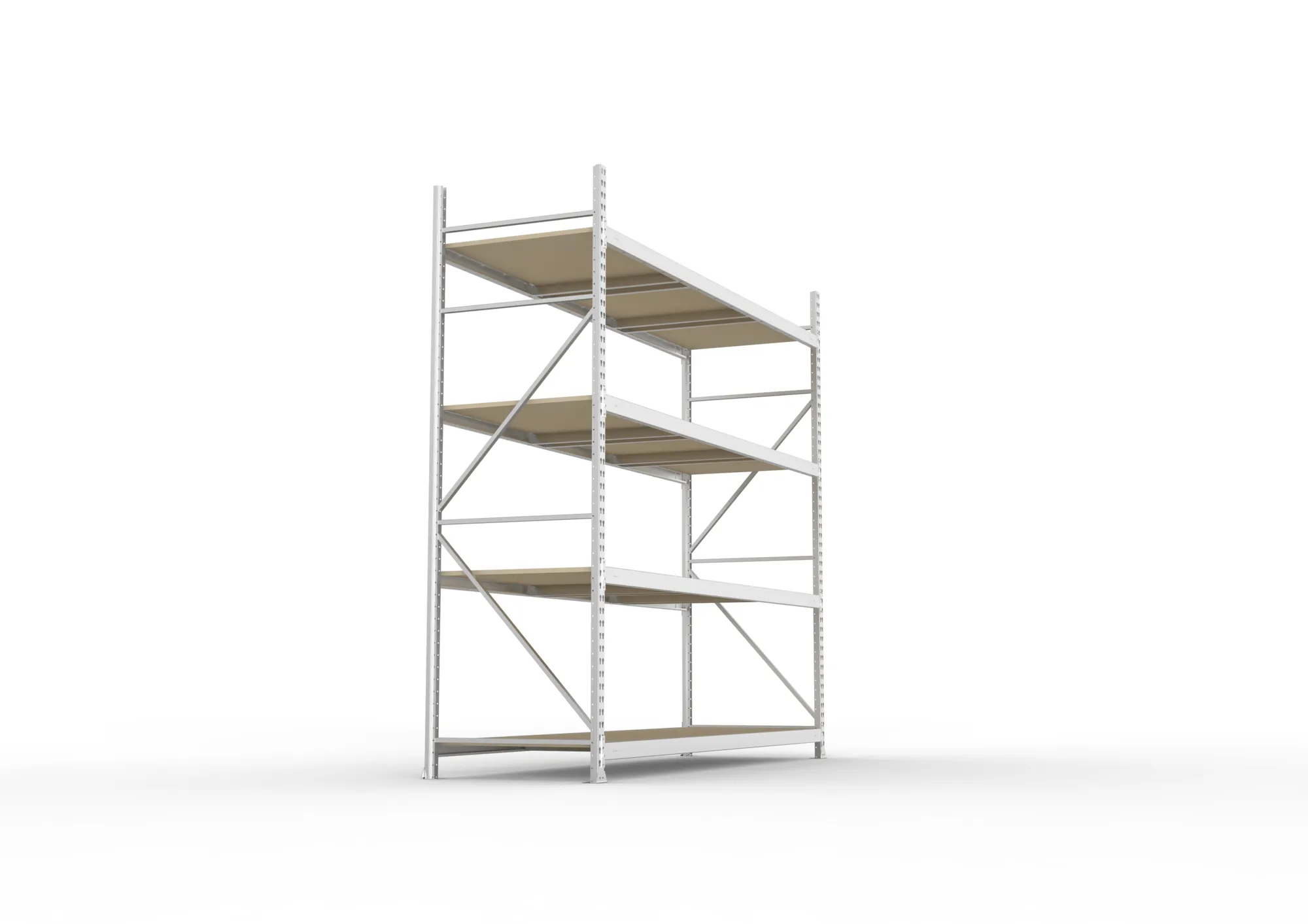 META MINI-RACK Weitspannregal | Grundregal | 2500 x 2600 x 800 mm | Fachlast 490 kg | Spanplattenböden | 4 Ebenen