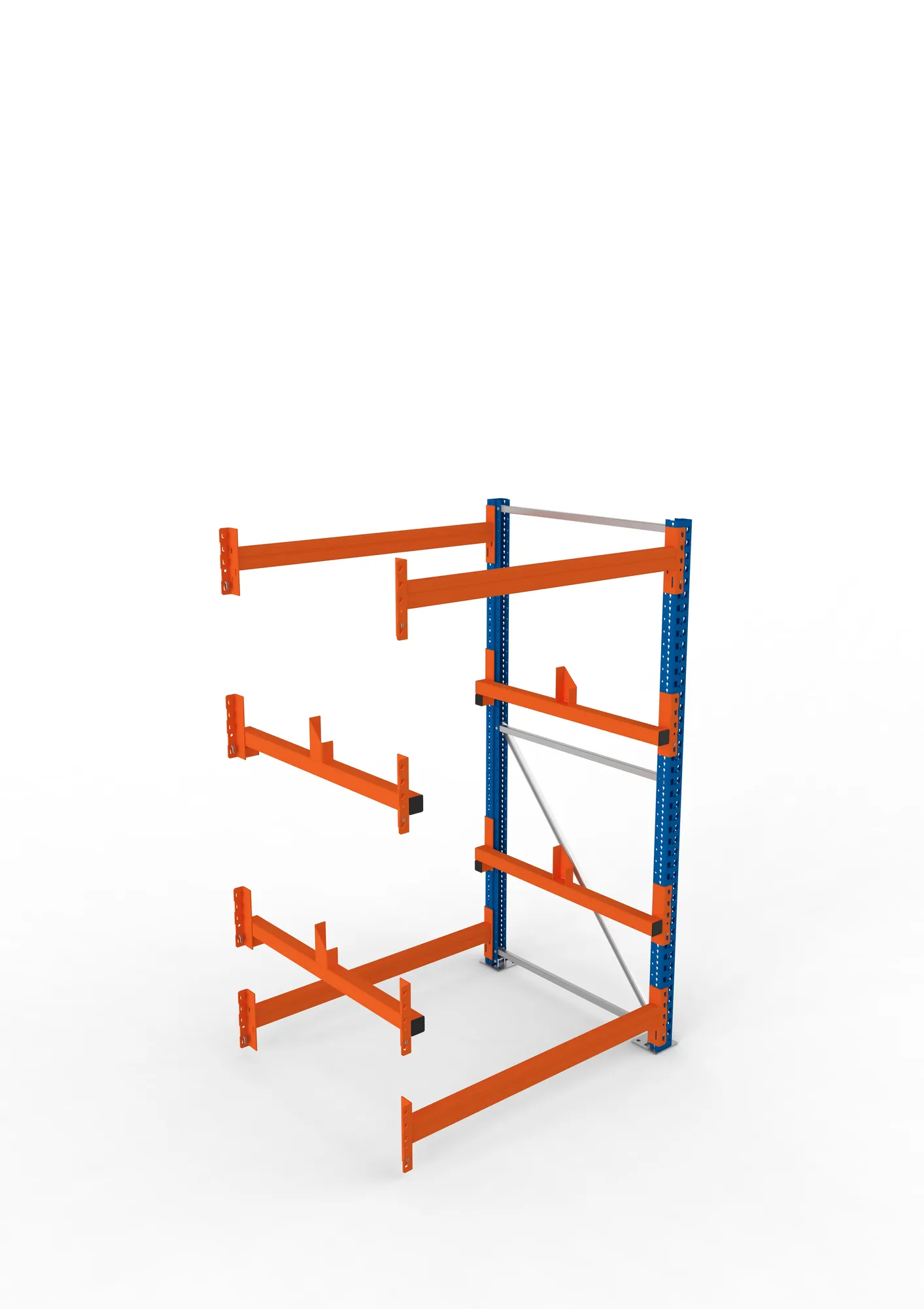 META MULTIPAL | Kabeltrommelregal | Anbauregal | 2200 x 1300 x 1100 mm | Feldlast 4000 kg | 2 Ebenen | Typ 1 | RAL 5010