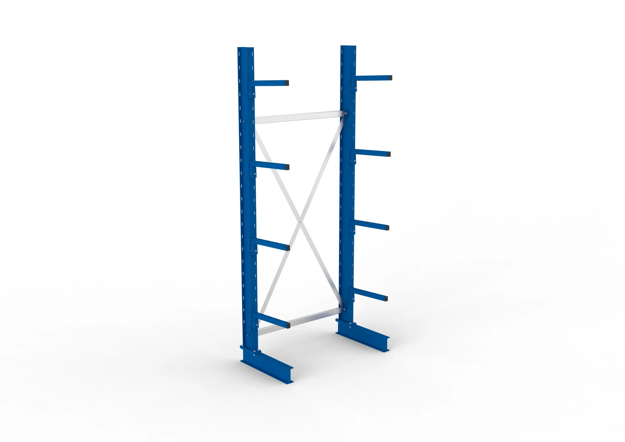 META MULTISTRONG L | Kragarmregal | Grundregal | 2500 x 1000 x 400 mm | Armlast 220 kg | einseitig | 4+1 Ebenen