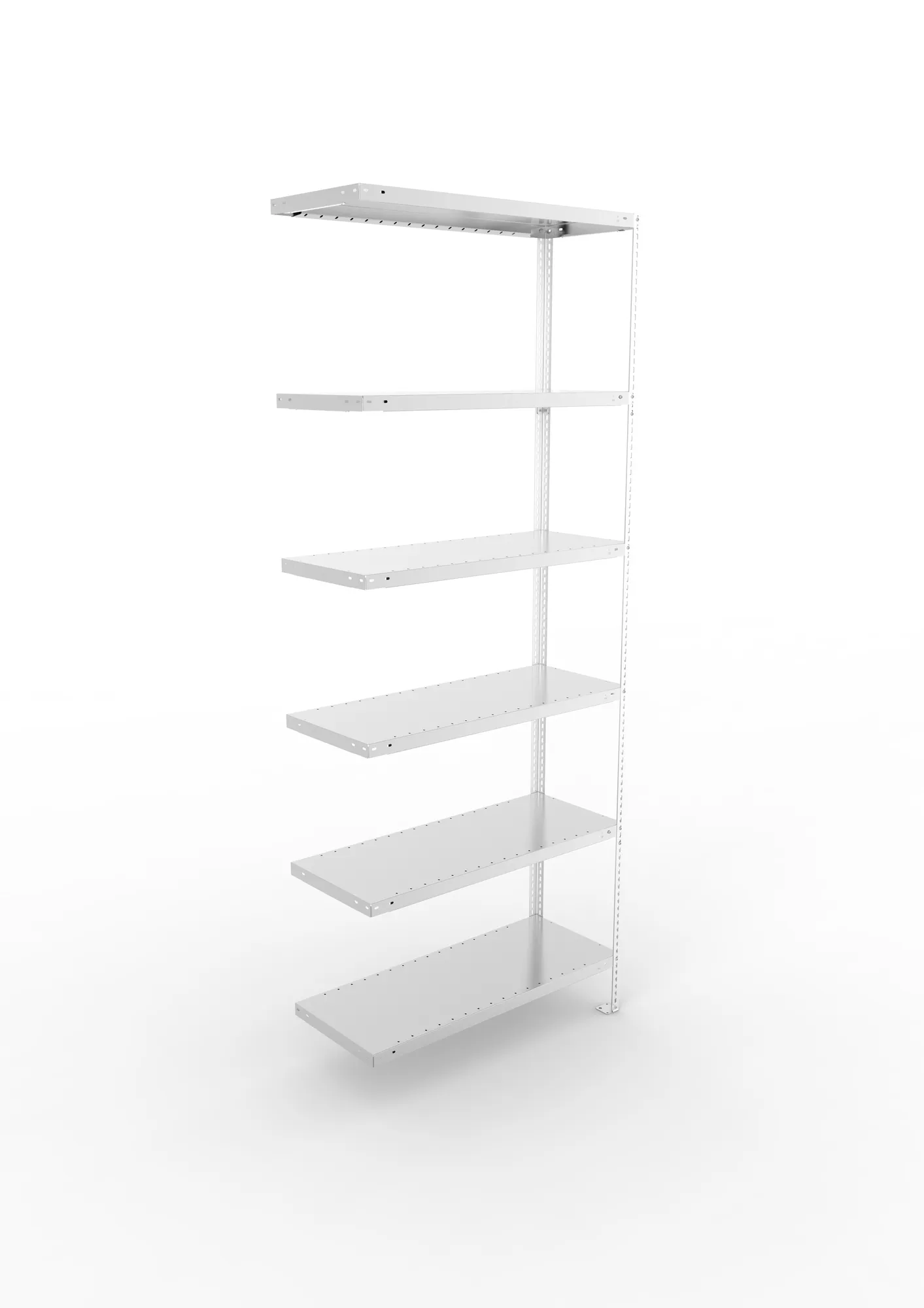 META FIX | Fachbodenregal | Anbauregal | 2500 x 1000 x 400 mm | Fachlast 100 kg | 6 Ebenen | verzinkt
