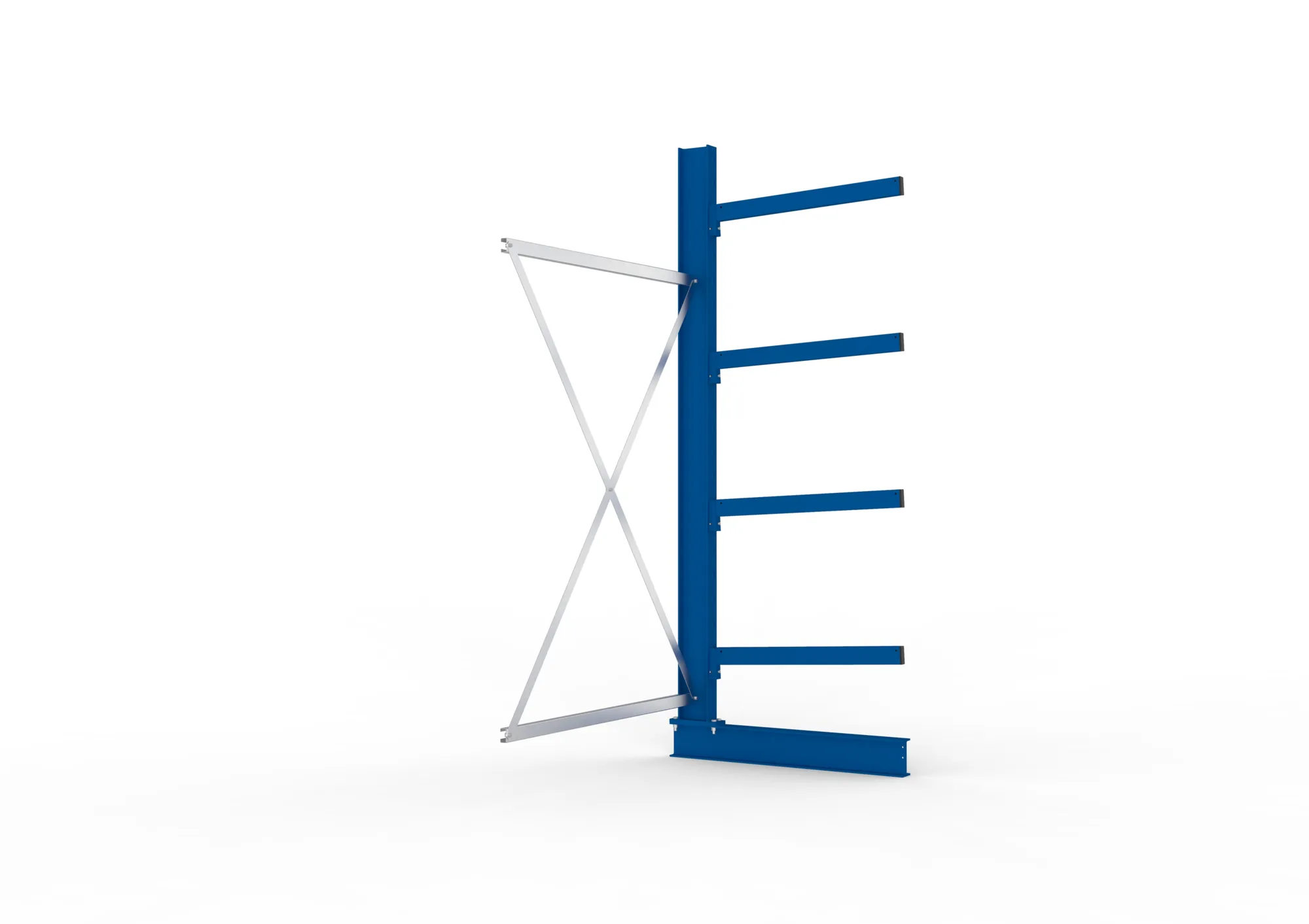 META MULTISTRONG M | Kragarmregal | Anbauregal | 2500 x 1300 x 800 mm | Armlast 250 kg | einseitig | 4+1 Ebenen