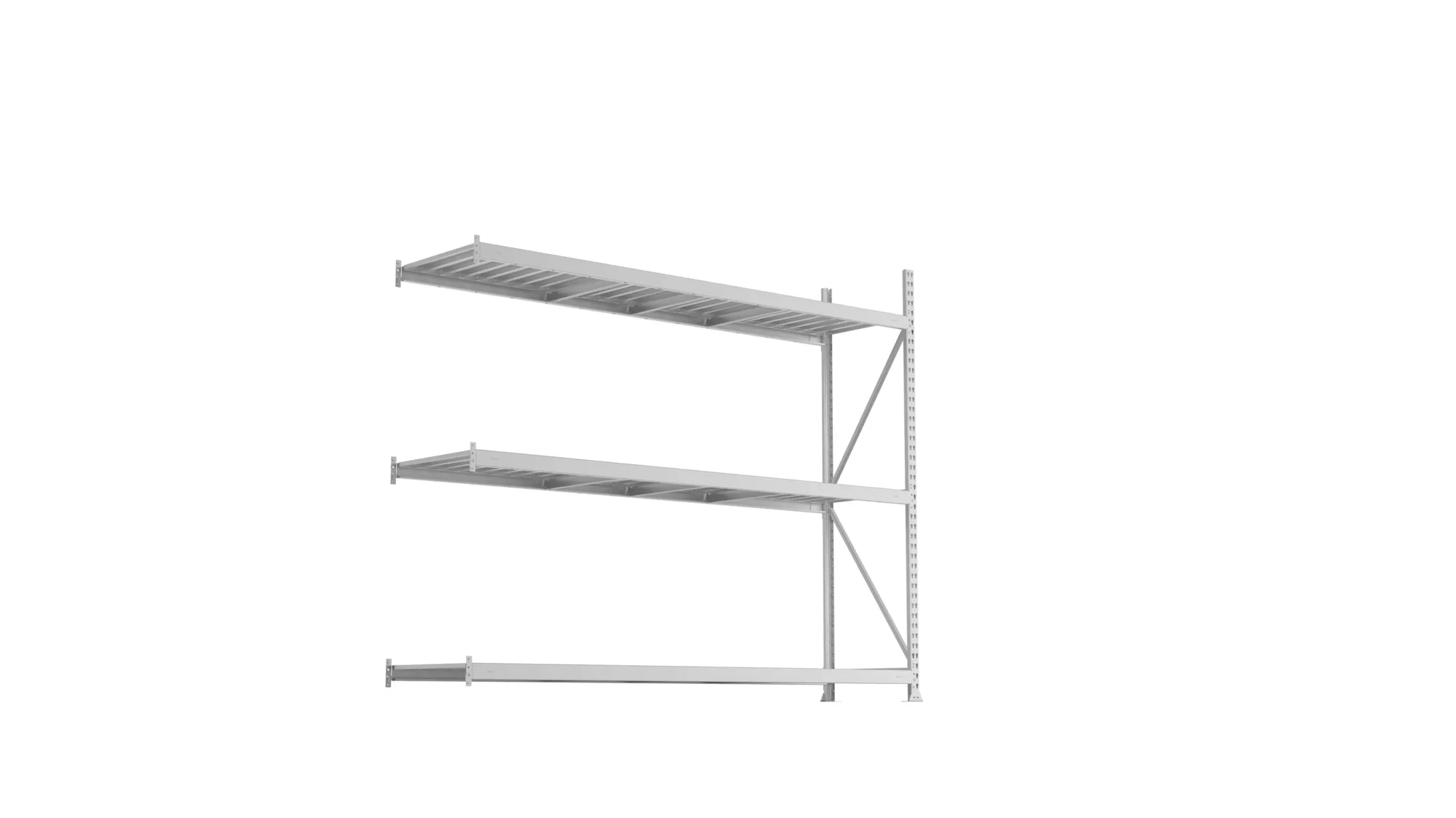 META MINI-RACK Weitspannregal | Anbauregal | 2200 x 2600 x 650 mm | Fachlast 490 kg | Stahlpaneelböden | 3 Ebenen