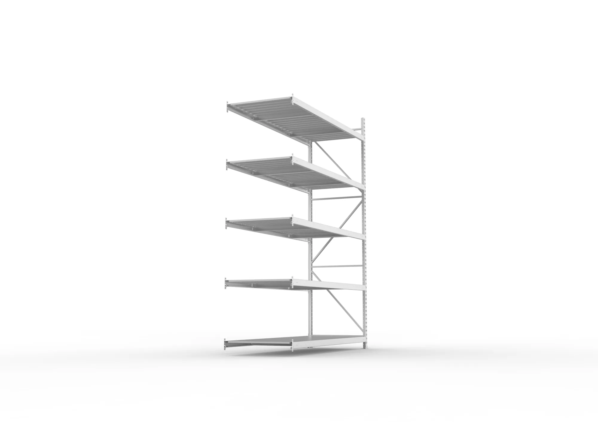 META MINI-RACK Weitspannregal | Anbauregal | 3000 x 2200 x 800 mm | Fachlast 600 kg | Stahlpaneelböden | 5 Ebenen