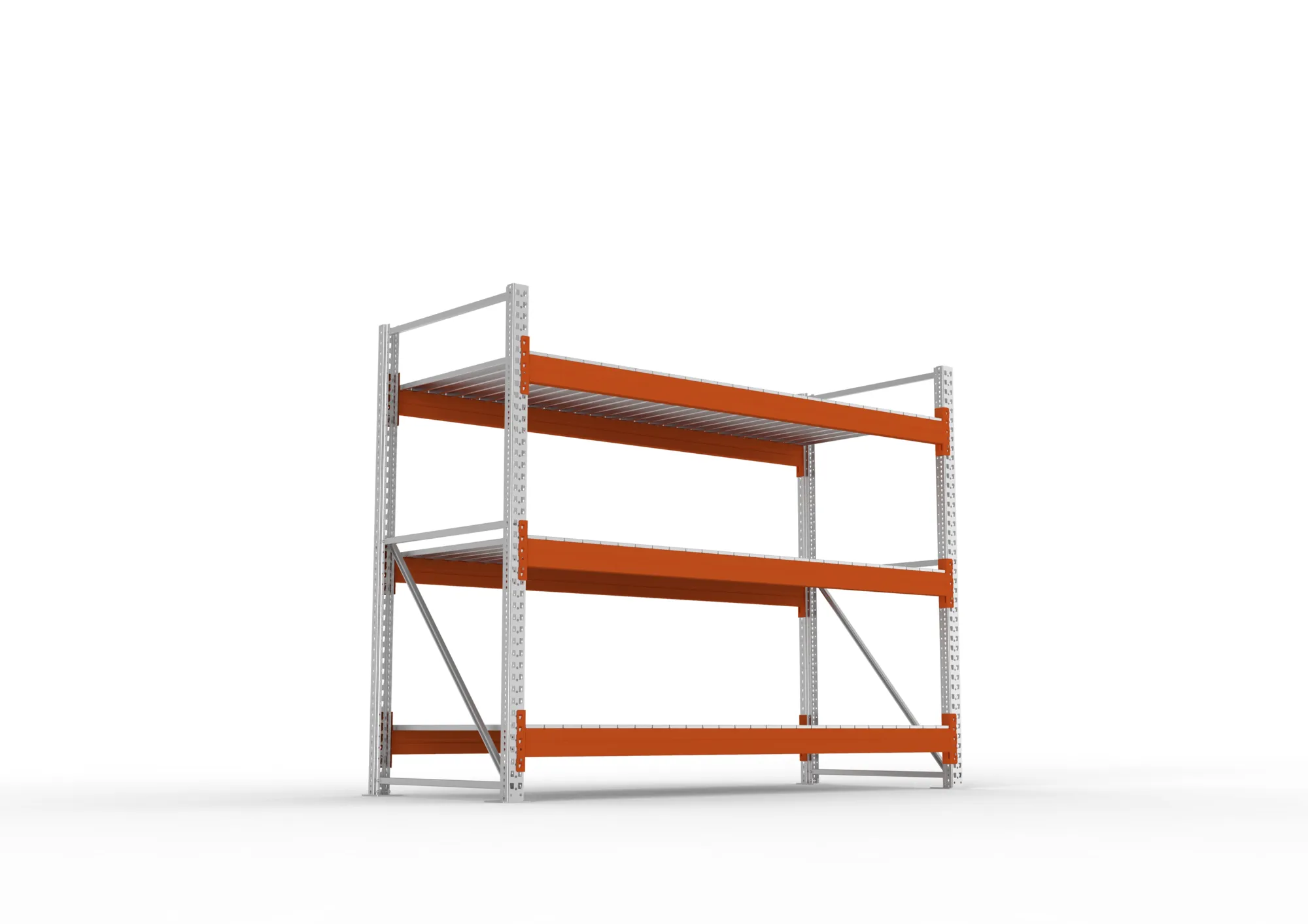 META MULTIPAL | Großfachregal | Grundregal | 2200 x 2700 x 1100 mm | Fachlast 2400 kg | 3 Ebenen | Stahlpaneele | verzinkt