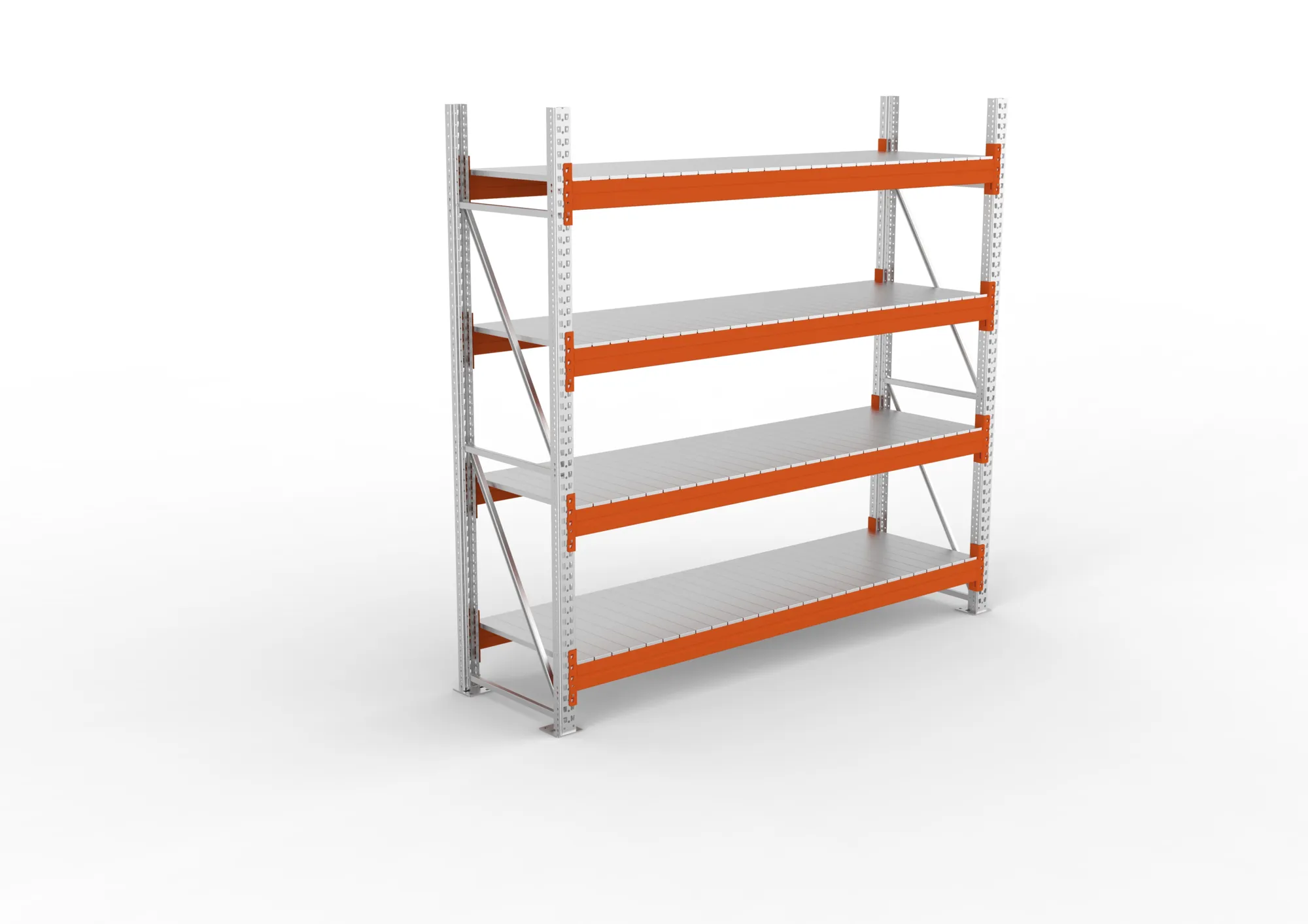 META MULTIPAL | Großfachregal | Grundregal | 2700 x 2700 x 800 mm | Fachlast 2400 kg | 4 Ebenen | Stahlpaneele | verzinkt