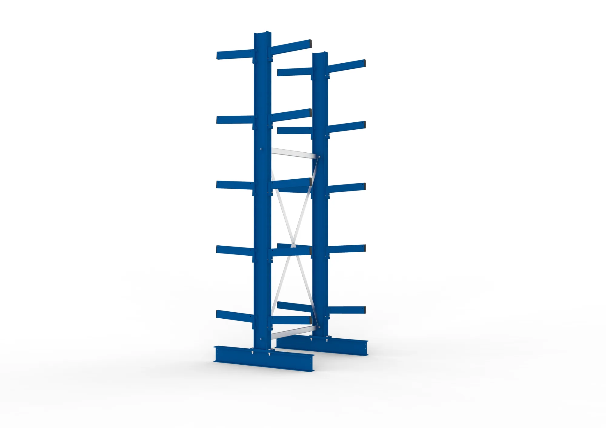 META MULTISTRONG M | Kragarmregal | Grundregal | 3000 x 1000 x 400 mm | Armlast 535 kg | doppelseitig | 5+1 Ebenen