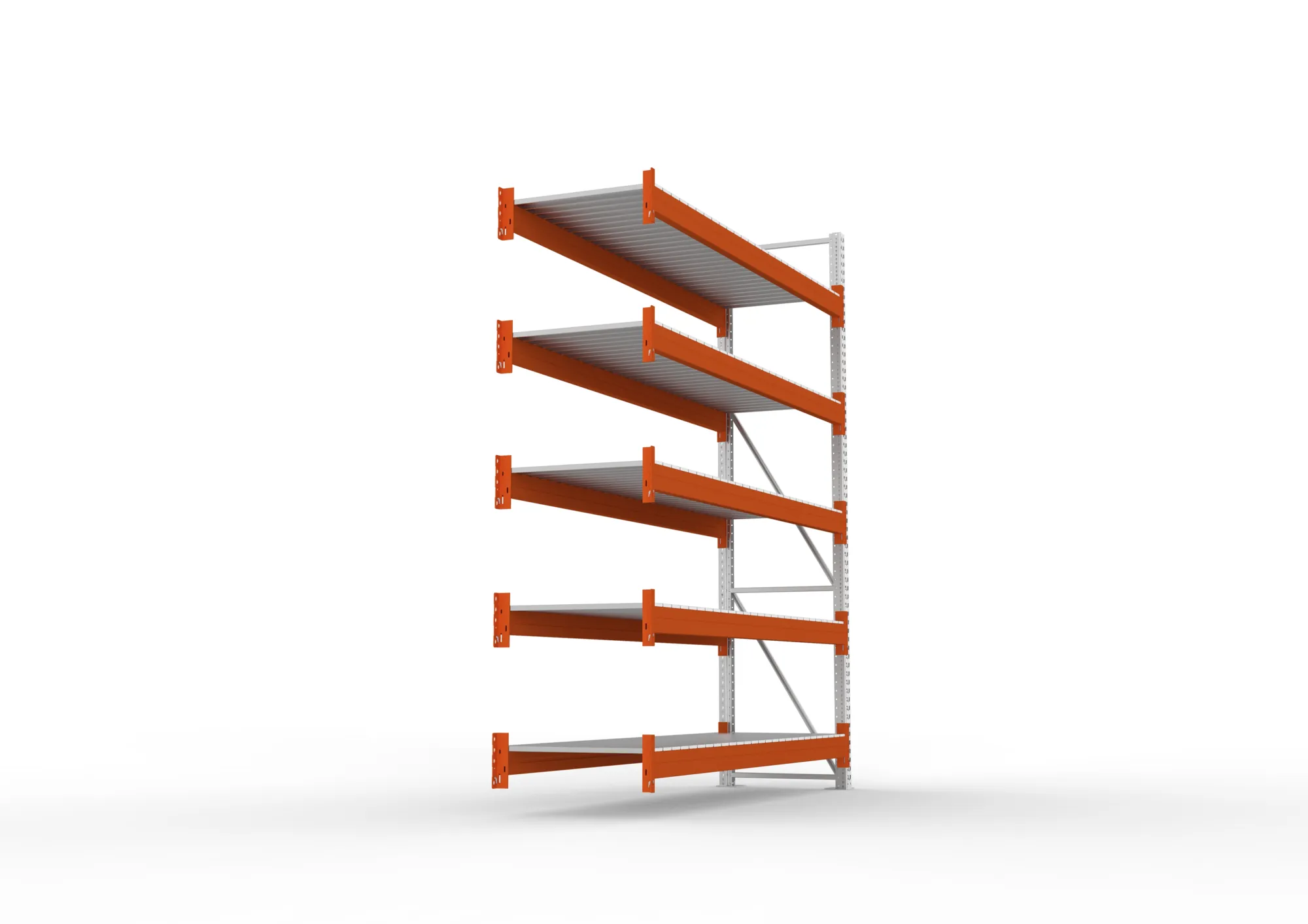 META MULTIPAL | Großfachregal | Anbauregal | 3300 x 2700 x 800 mm | Fachlast 1900 kg | 5 Ebenen | Stahlpaneele | verzinkt