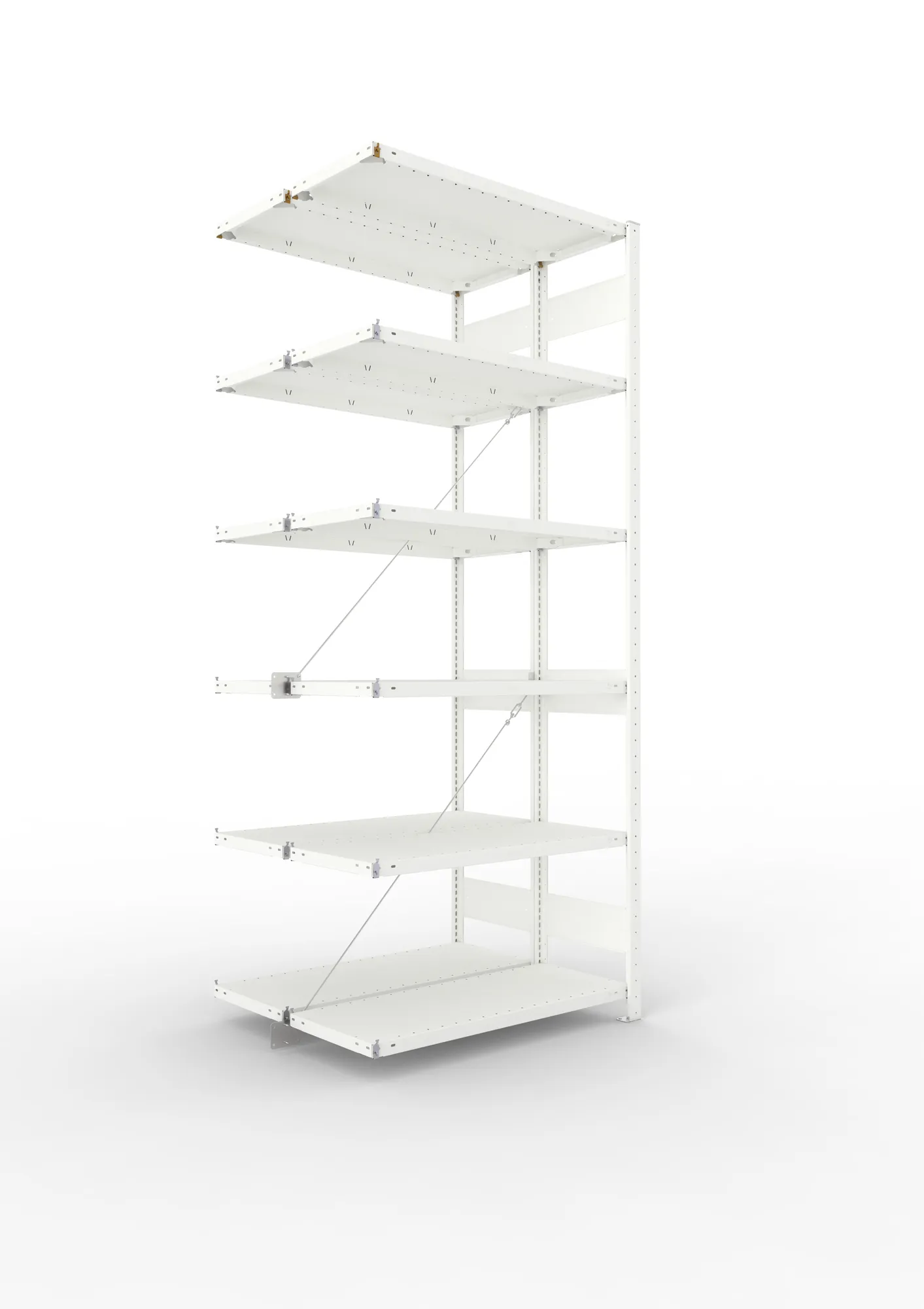 META CLIP | Fachbodenregal | Doppel-Anbauregal | 2500 x 1000 x 400 mm | Fachlast 150 kg | 5+1 Ebenen | RAL 7035