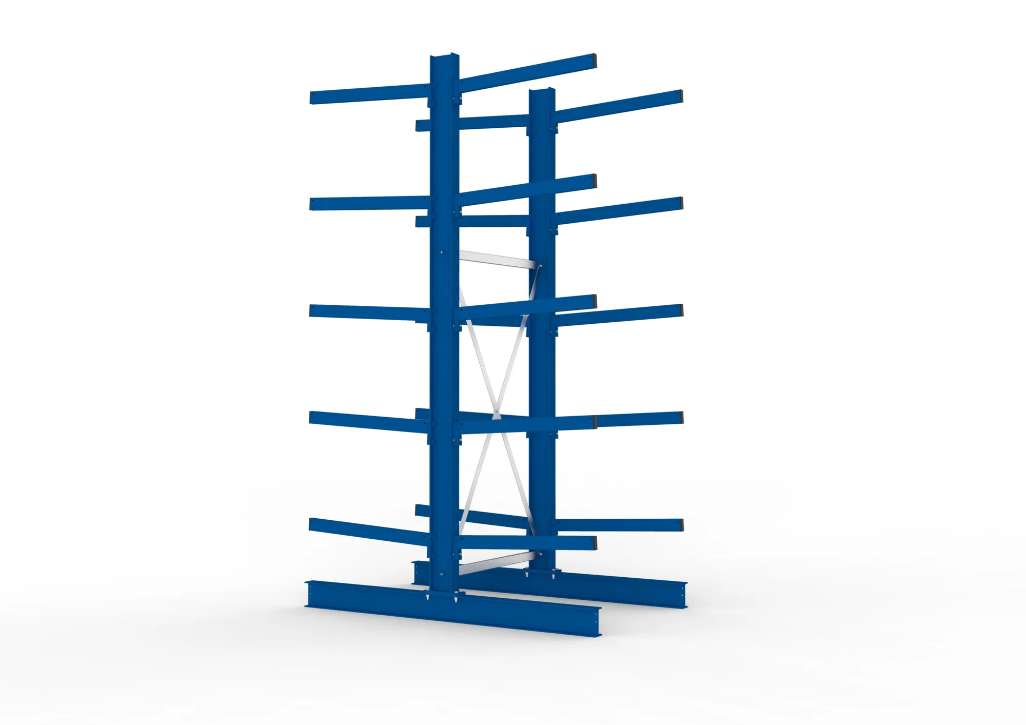 META MULTISTRONG M | Kragarmregal | Grundregal | 3000 x 1000 x 800 mm | Armlast 250 kg | doppelseitig | 5+1 Ebenen
