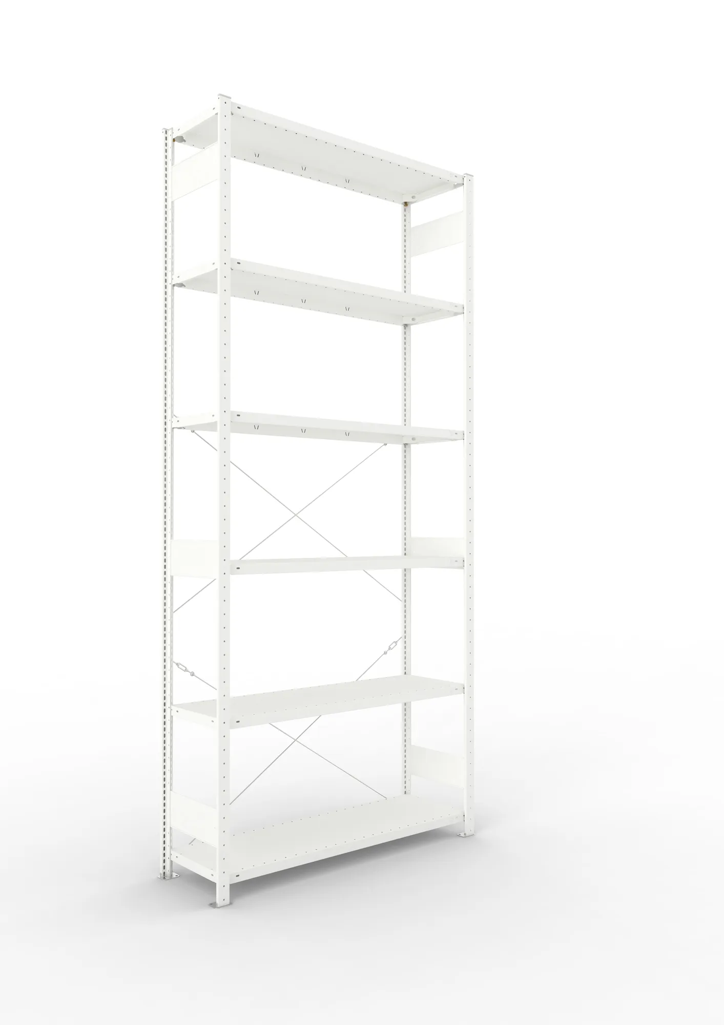 META CLIP | Fachbodenregal | Grundregal | 3000 x 1300 x 400 mm | Fachlast 230 kg | 5+1 Ebenen | RAL 7035