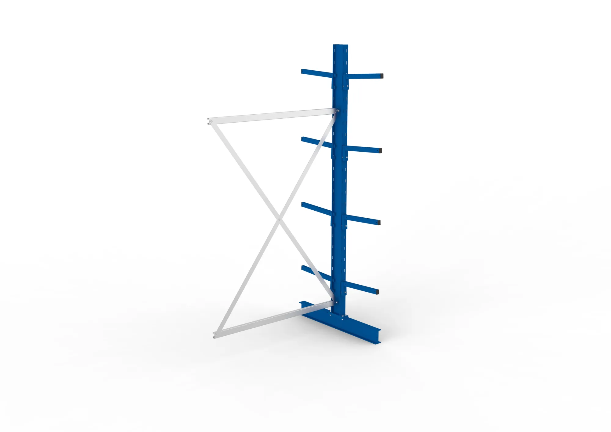 META MULTISTRONG L | Kragarmregal | Anbauregal | 2500 x 1300 x 400 mm | Armlast 220 kg | doppelseitig | 4+1 Ebenen