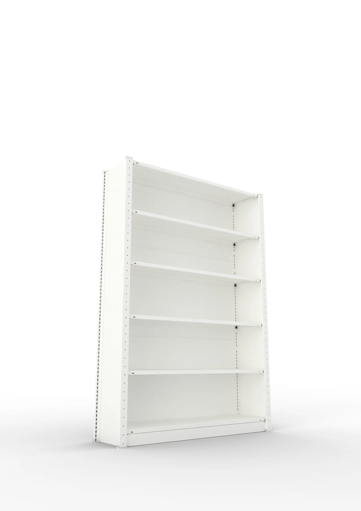 META COMPACT | Büro-Steckregalwand | Grundregal | 1850 x 1250 x 300 mm | Fachlast 80 kg | 5+1 Ebenen | RAL 7035