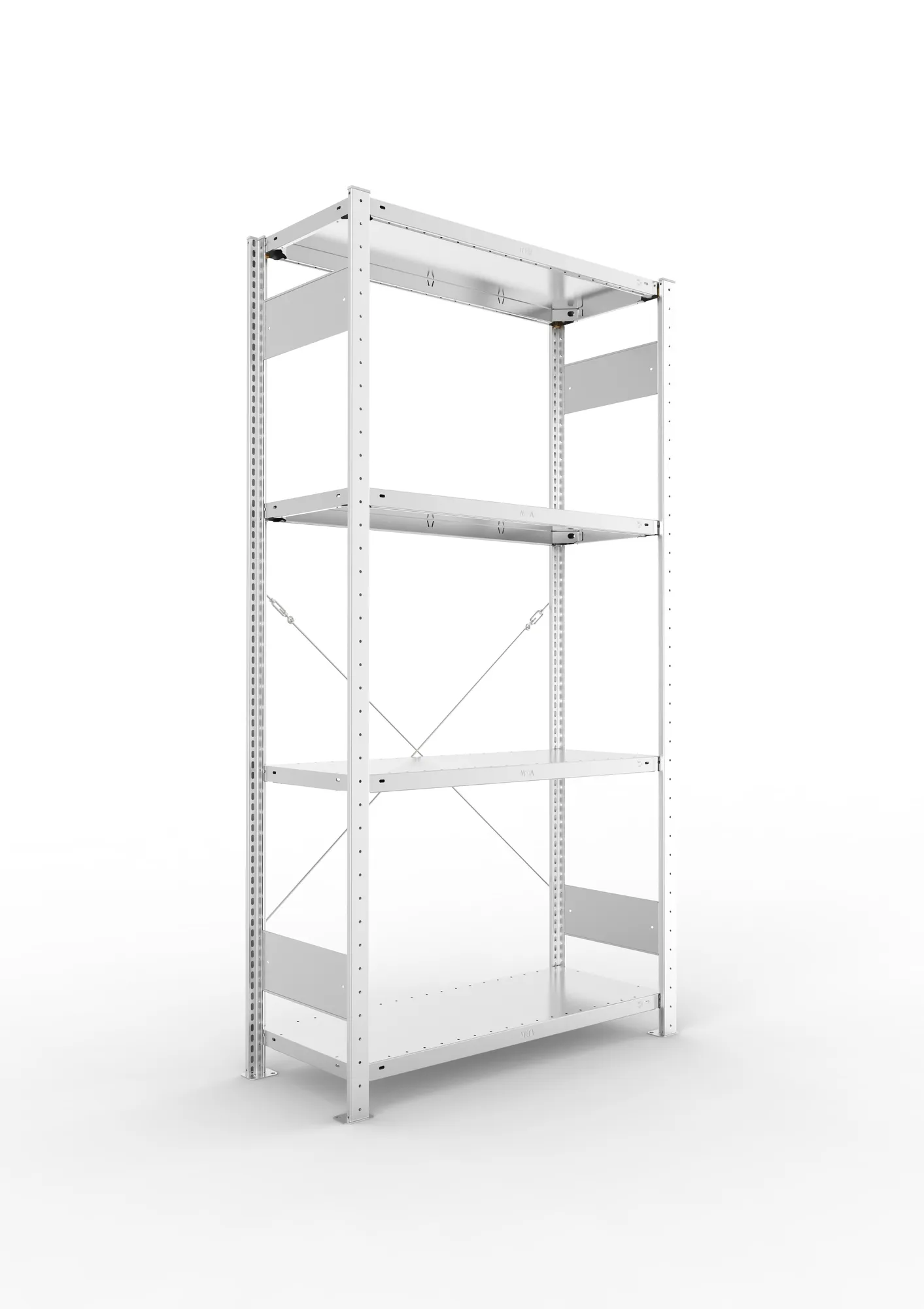 META CLIP SET | Fachbodenregal | Grundregal | 2000 x 1000 x 400 mm | Fachlast 150 kg | 3+1 Ebenen | verzinkt