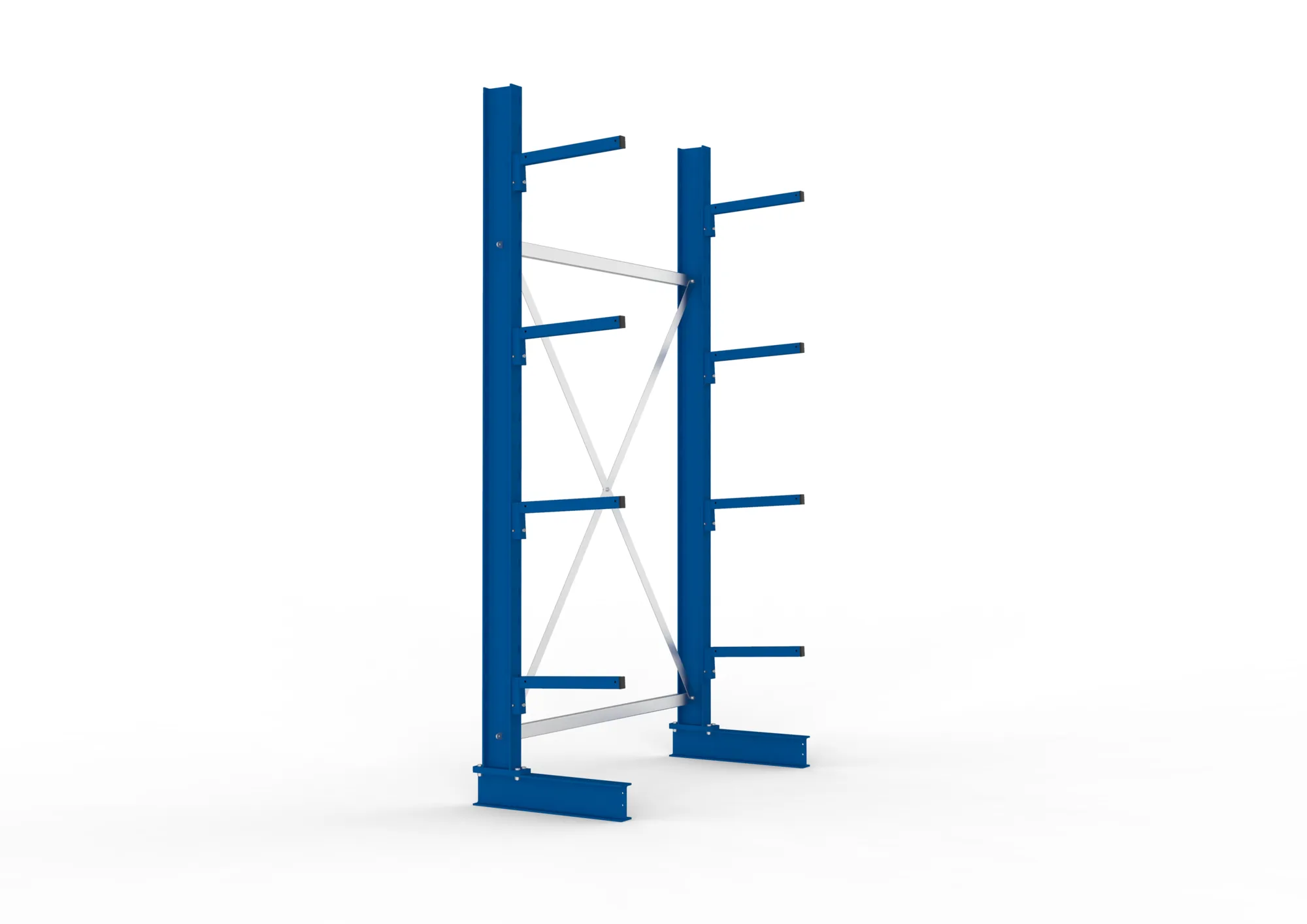 META MULTISTRONG L | Kragarmregal | Grundregal | 2500 x 1300 x 400 mm | Armlast 220 kg | einseitig | 4+1 Ebenen
