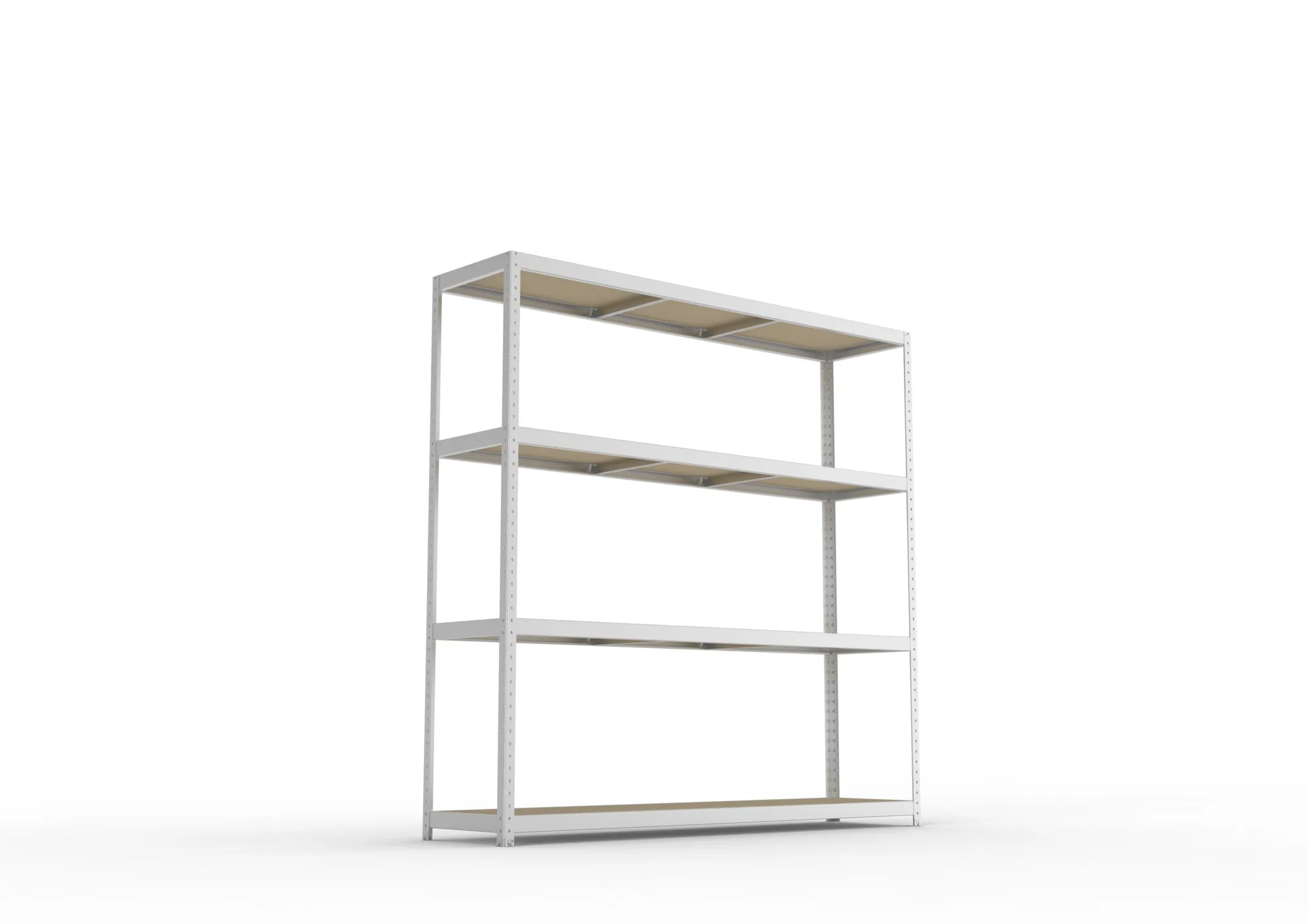 META SPEED-RACK Weitspannregal | Komplettregal | 2470 x 2500 x 600 mm | Fachlast 400 kg | Spanplattenböden | 4 Ebenen