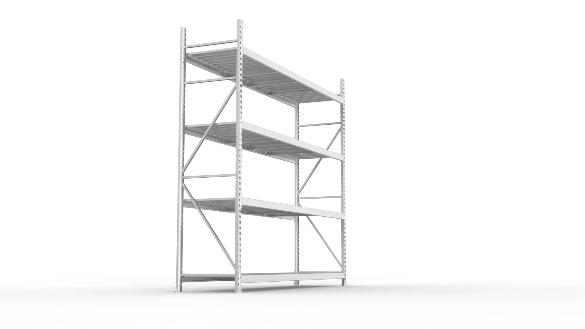 META MINI-RACK Weitspannregal | Grundregal | 2500 x 2600 x 650 mm | Fachlast 490 kg | Stahlpaneelböden | 4 Ebenen