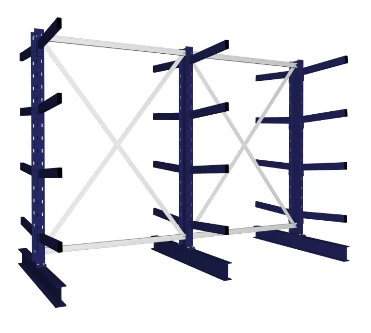 META MULTISTRONG M | Kragarmregal | 2 Felder | 2000 x 2000 x 600 mm | Armlast 355 kg | doppelseitig | 4+1 Ebenen