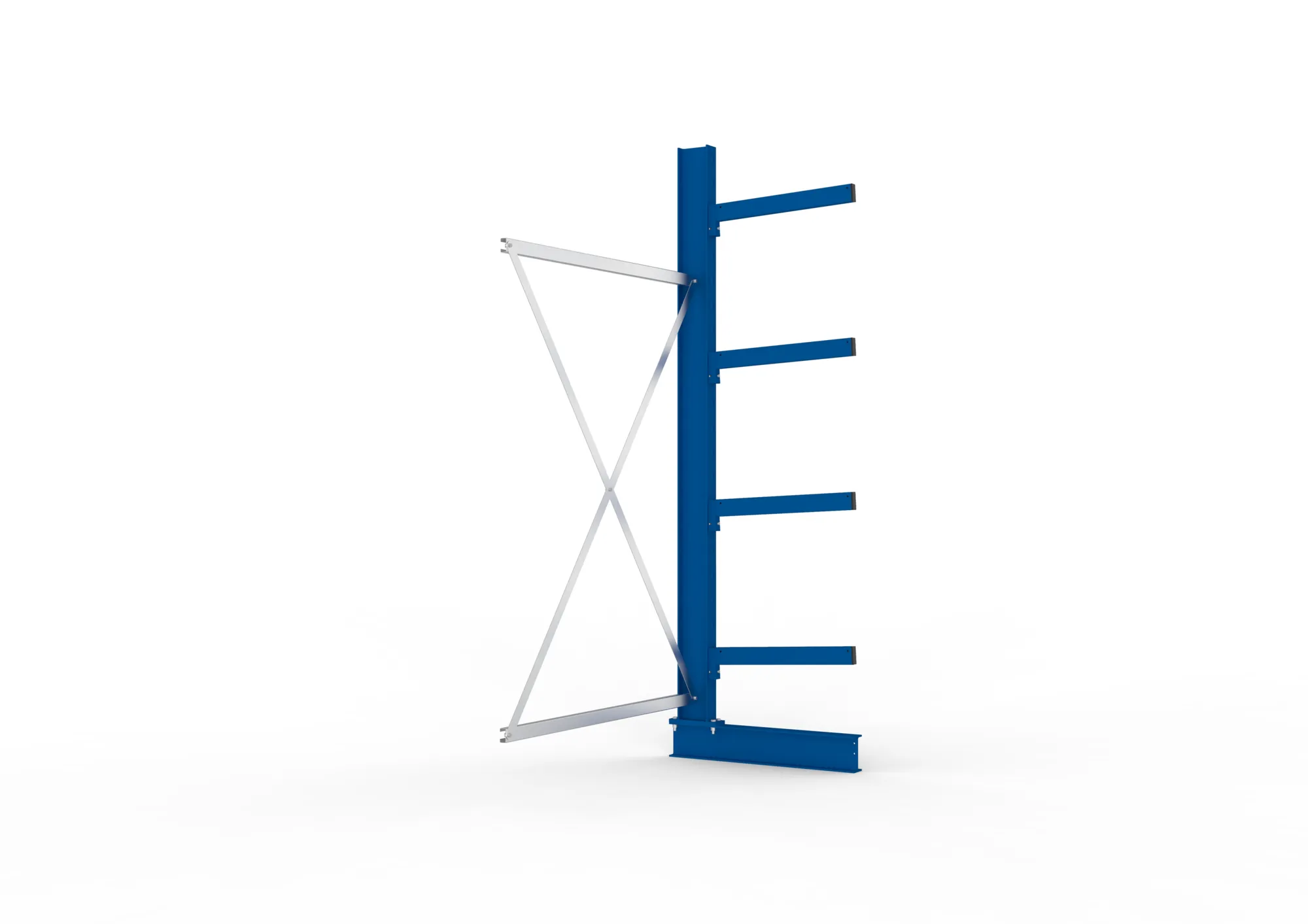 META MULTISTRONG M | Kragarmregal | Anbauregal | 2500 x 1300 x 600 mm | Armlast 355 kg | einseitig | 4+1 Ebenen
